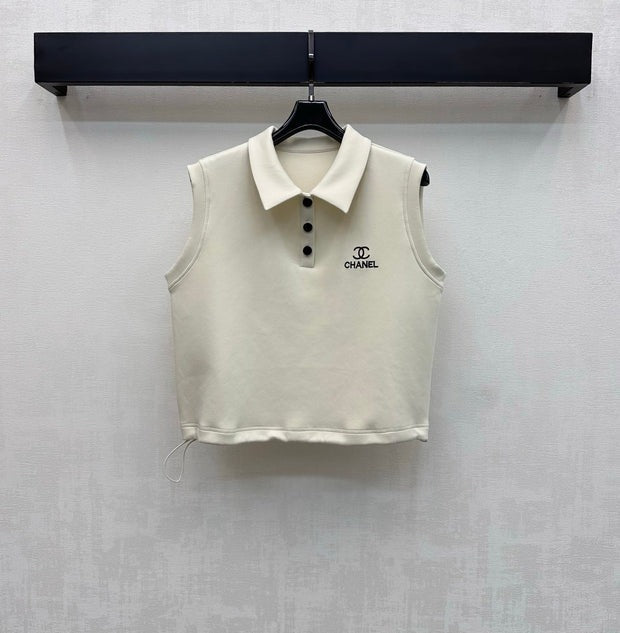 Chanel 2026 Vest And Shorts Set Cream Polyester 314910