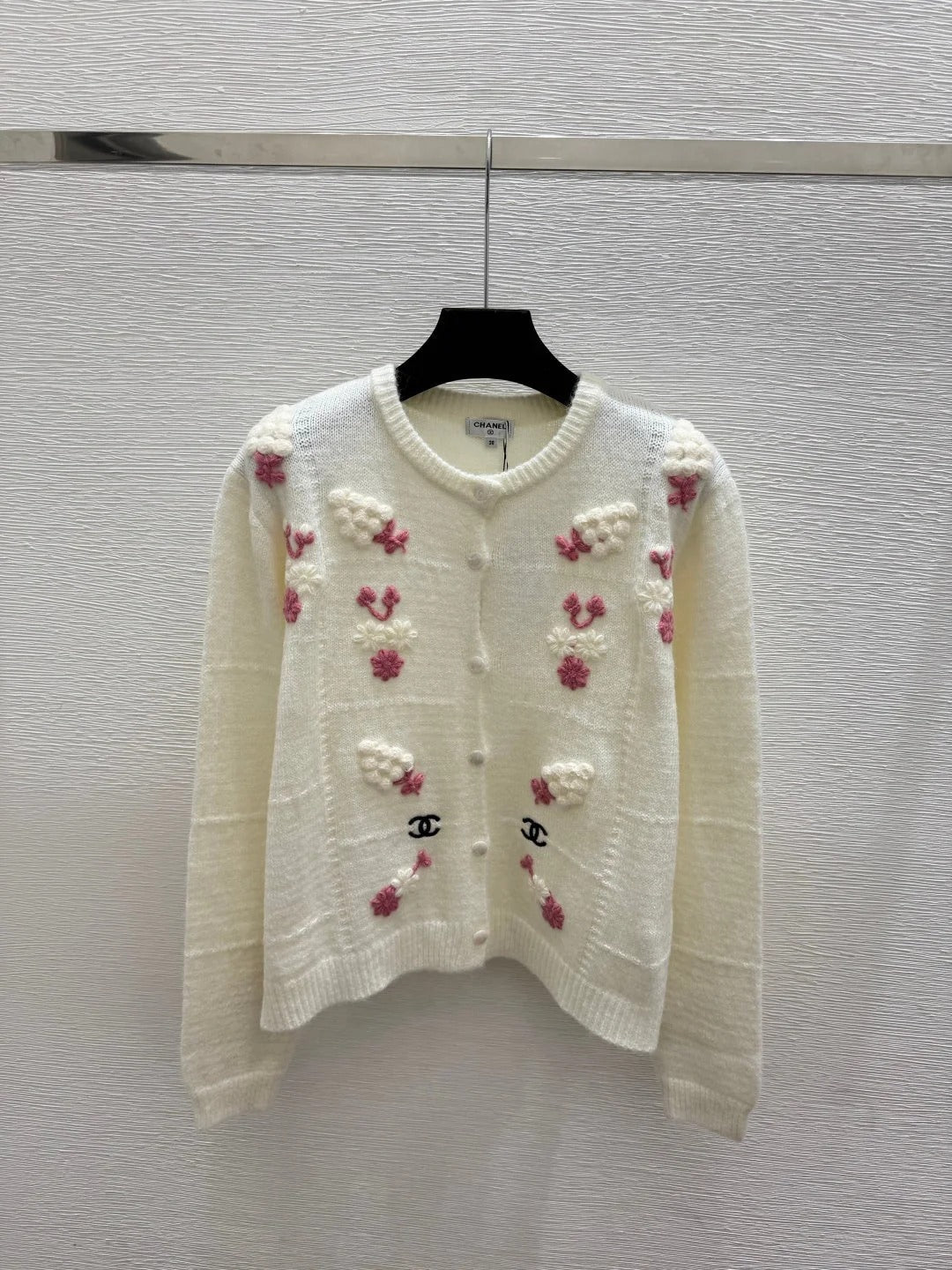 Chanel 2026 Floral Knitted Long Sleeve Cardigan Wool 259254