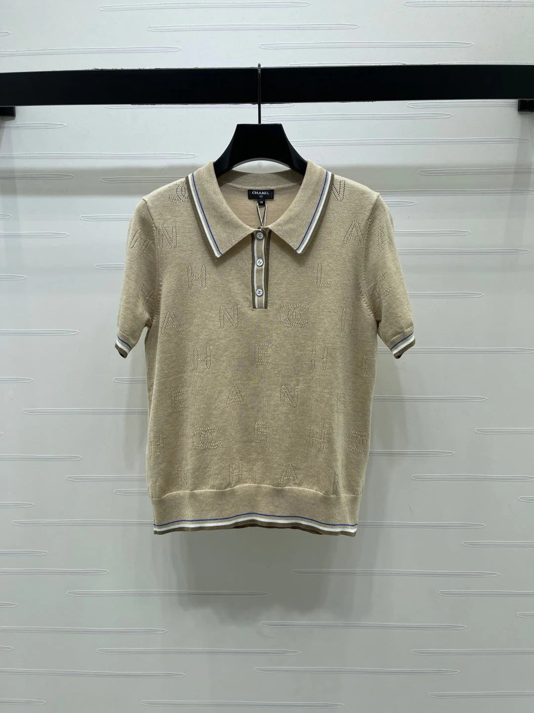 Chanel 2026 Collar Short-sleeved Shirt Cotton Cashmere 380719