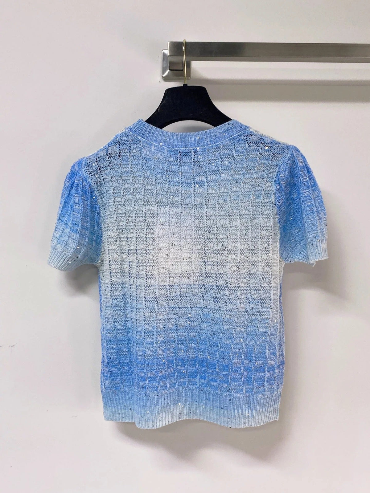Chanel Short-Sleeve T-Shirt Blue in Wool 283190