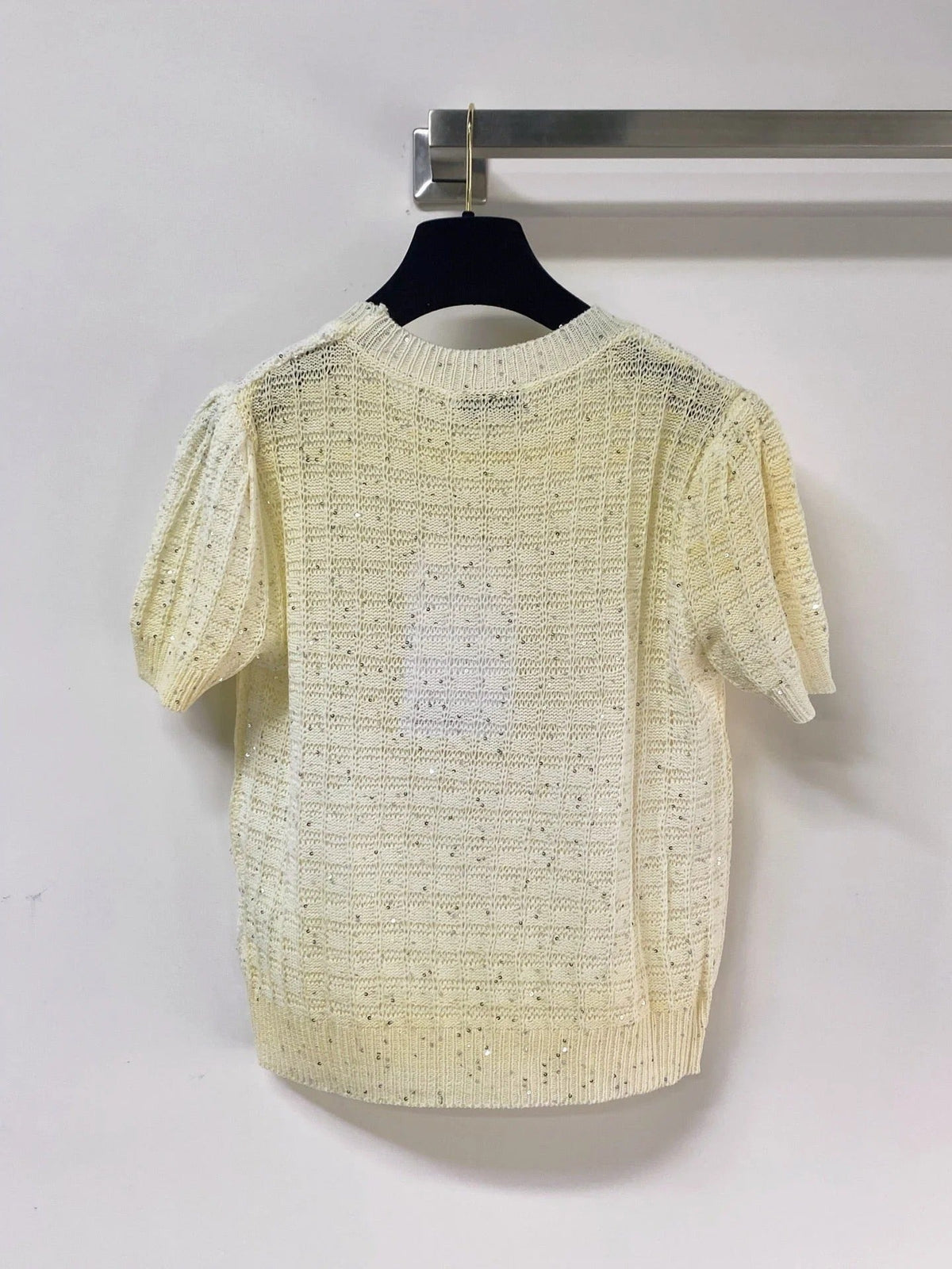 Chanel Short-Sleeve T-Shirt Light Yellow in Wool 283191