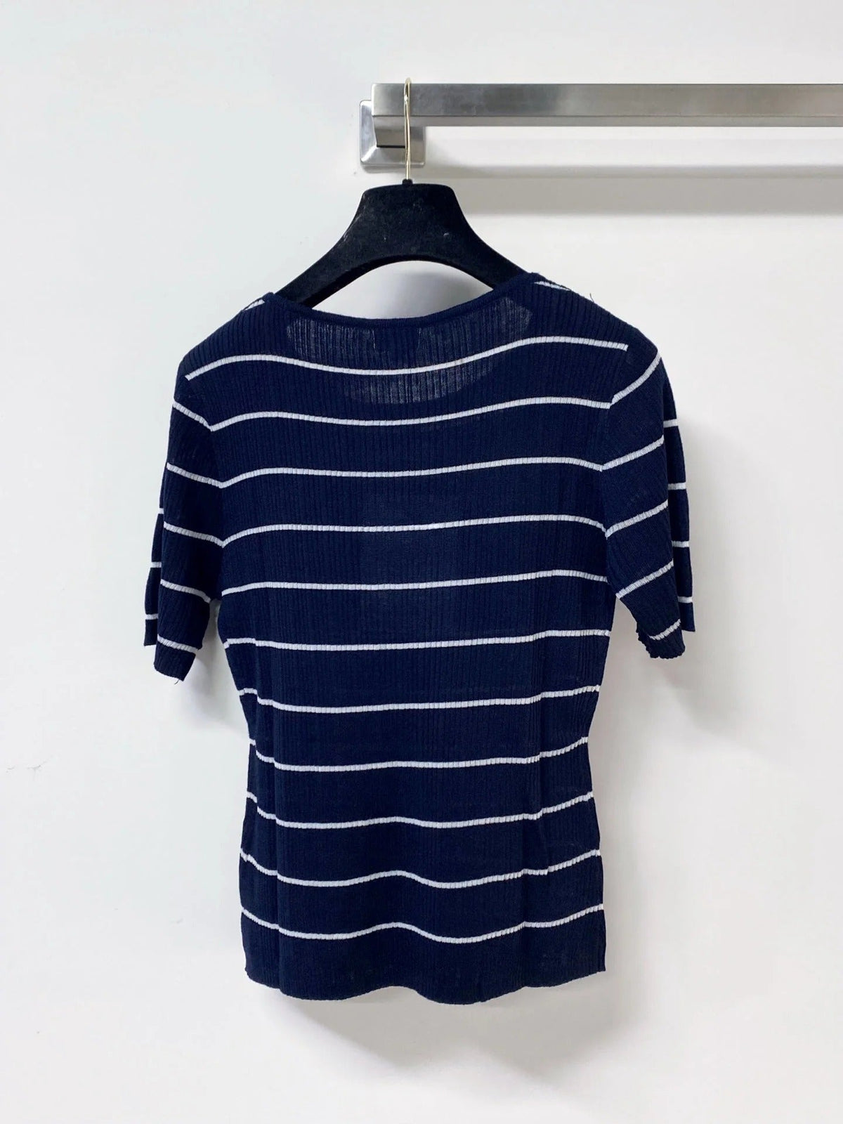 Chanel Short-Sleeve T-Shirt Navy Blue in Wool 305805