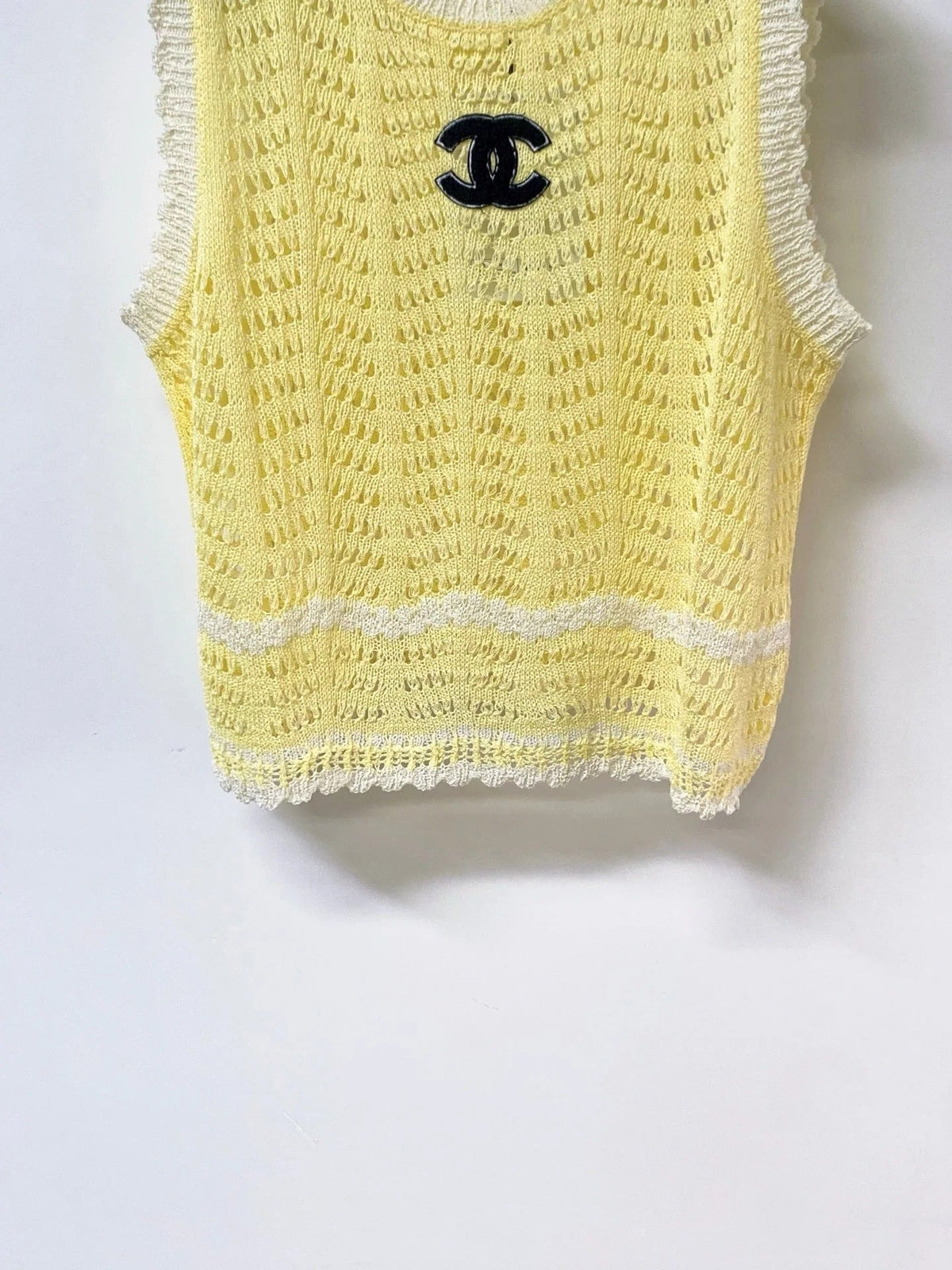 Chanel Vest Yellow in Nitrile Cotton 278195