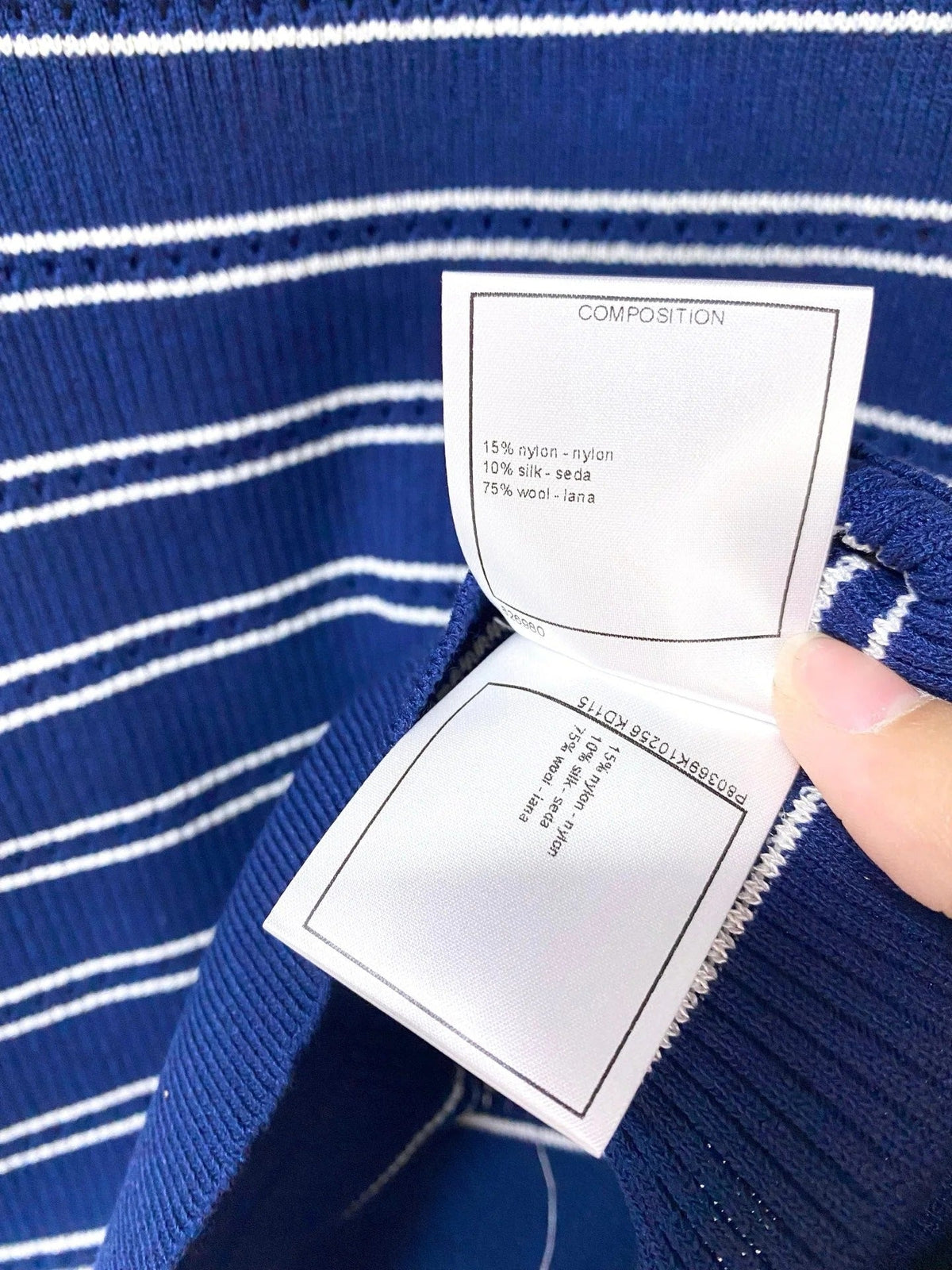 Chanel Short-Sleeve T-Shirt Navy Blue in Wool 287134