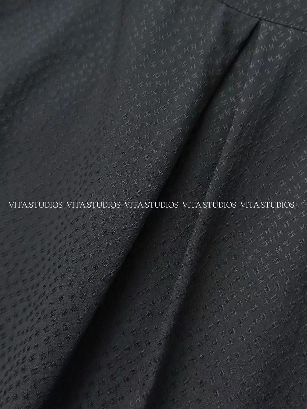 Chanel 26 Jacquard Shirt Black in Silk 298863