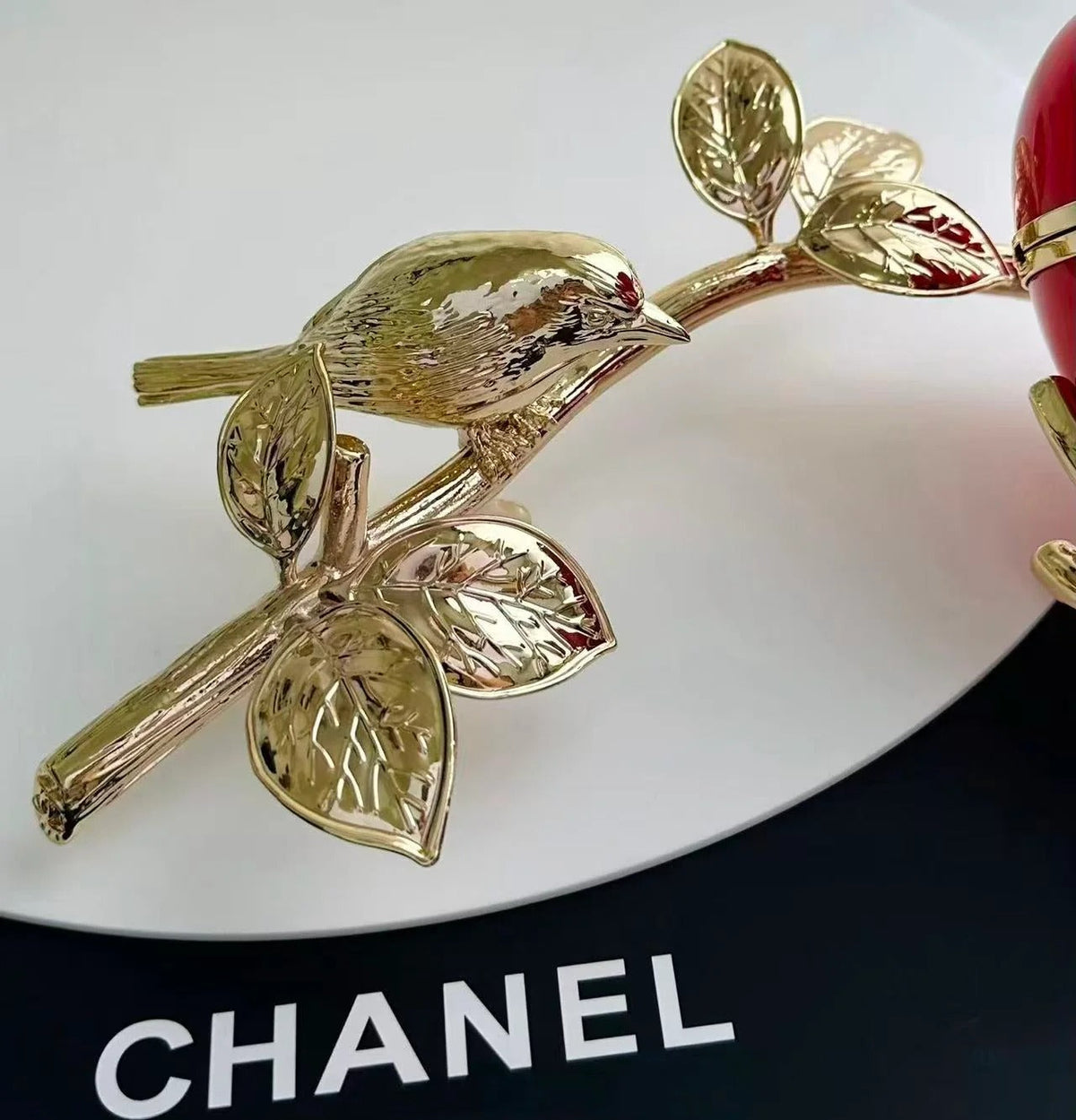 Chanel 2026 Minaudiere Apple Bag Red Lacquered Metal And Glass Enamel