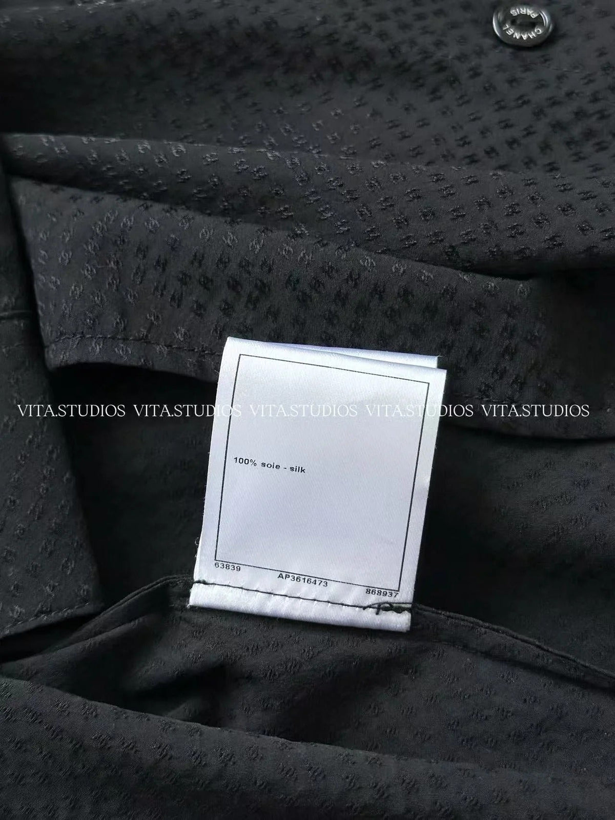 Chanel 26 Jacquard Shirt Black in Silk 298863