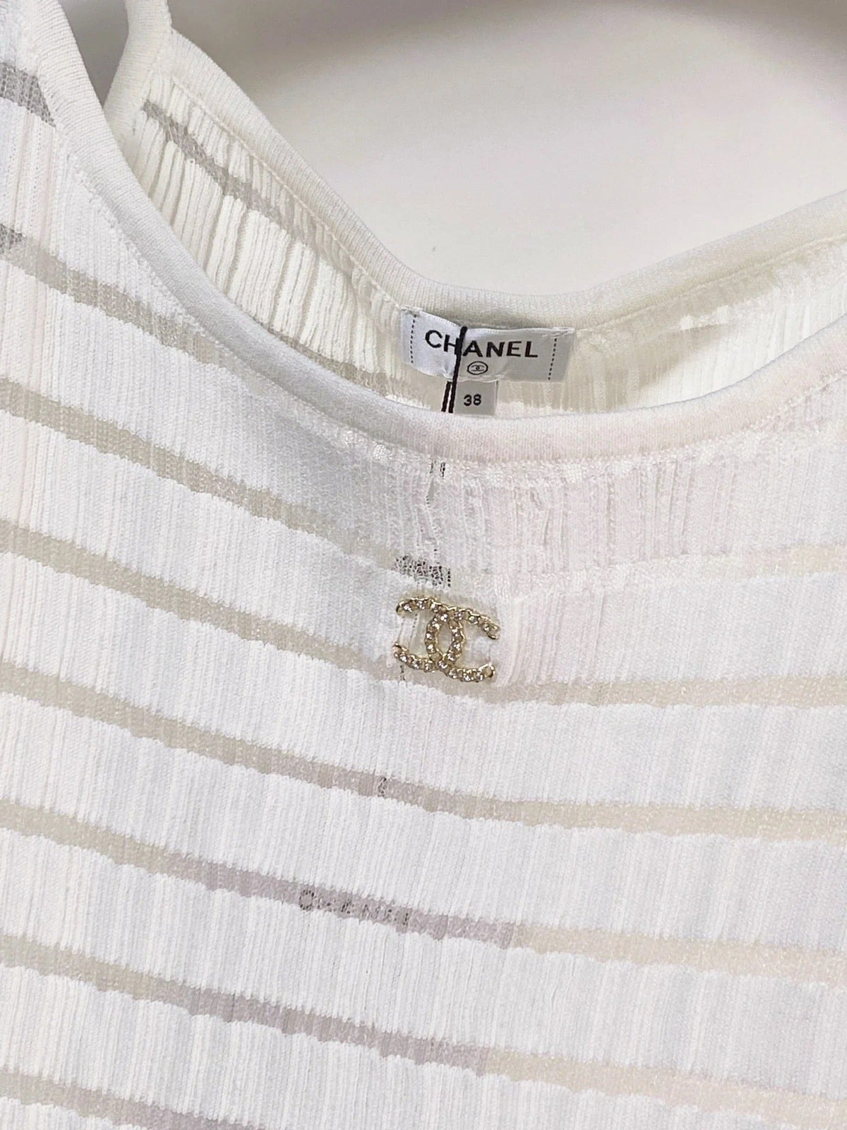 Chanel Vest White in Polyester 273023