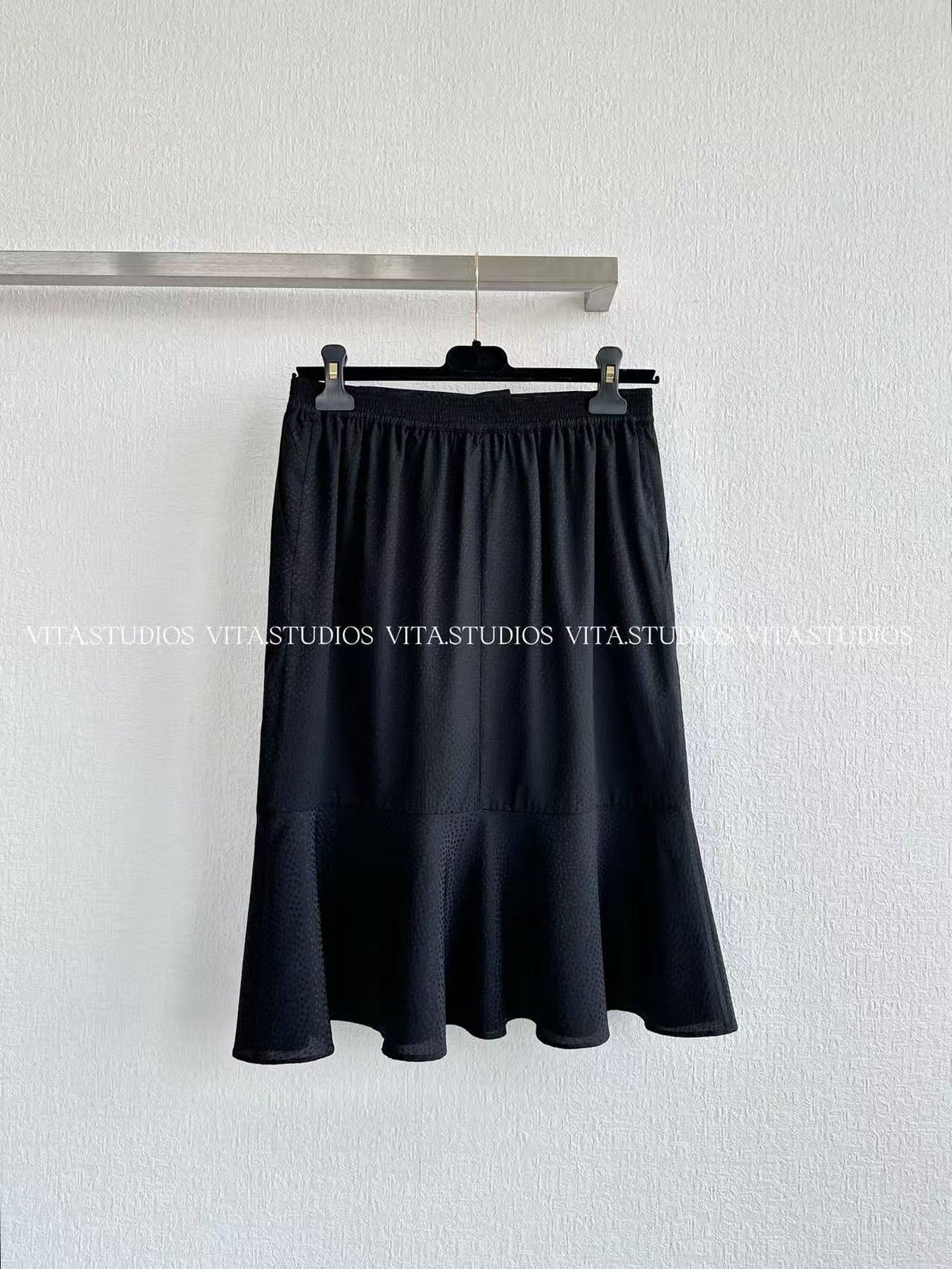 Chanel 26 Fishtail Skirt Black in Silk 298865