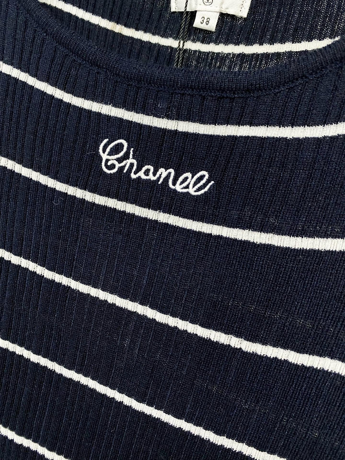 Chanel Short-Sleeve T-Shirt Navy Blue in Wool 305805