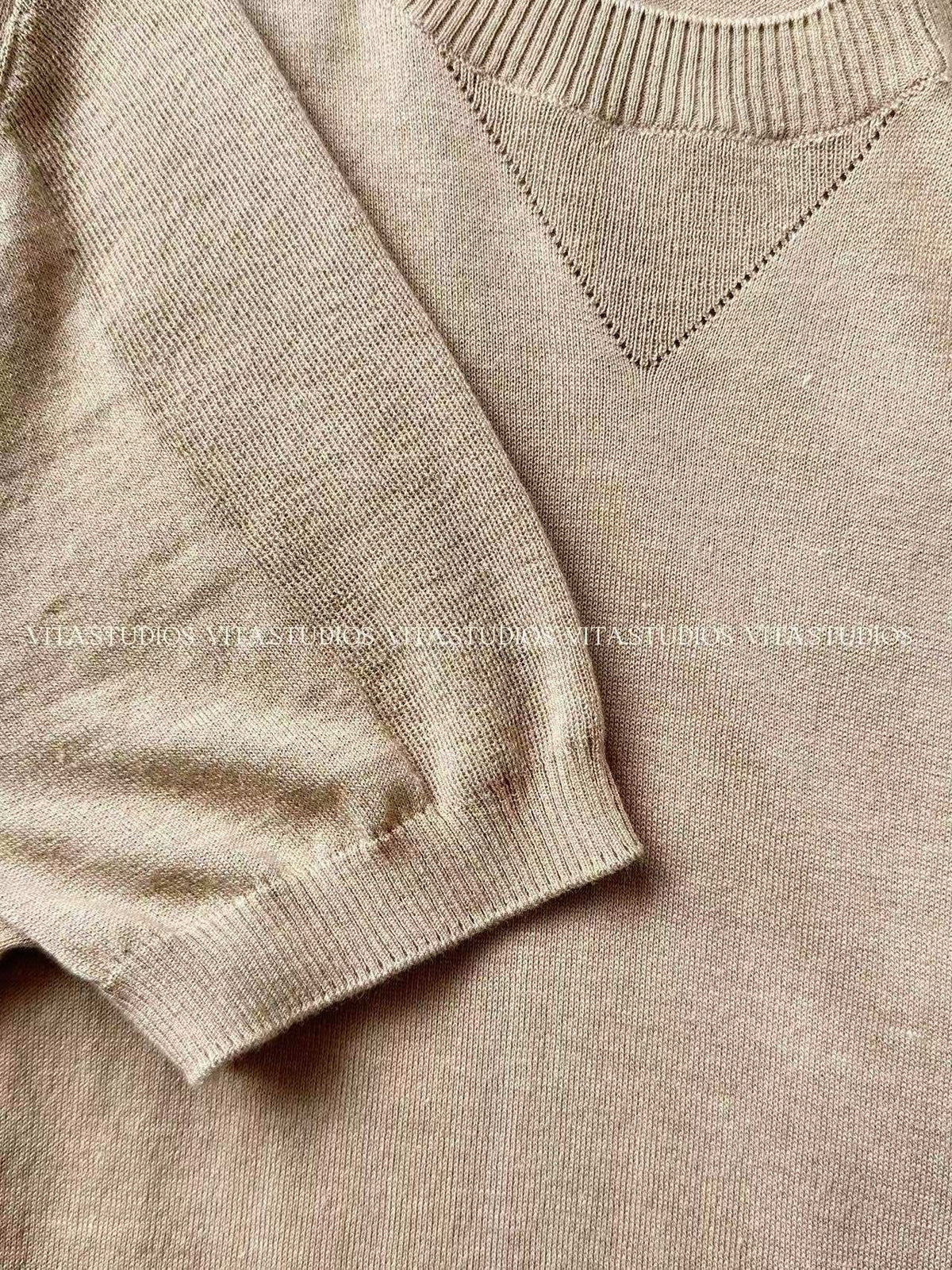 Chanel 26 Crew Neck Knit Short-Sleeve T-Shirt Beige in Cashmere 279385