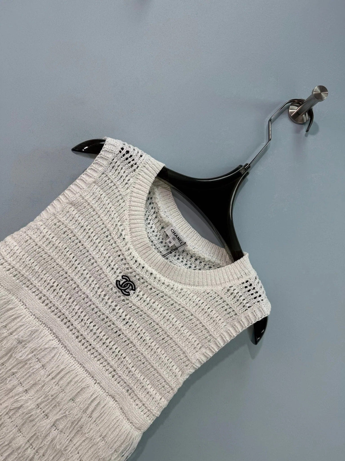 Chanel Vest White in Nitrile Cotton 282527