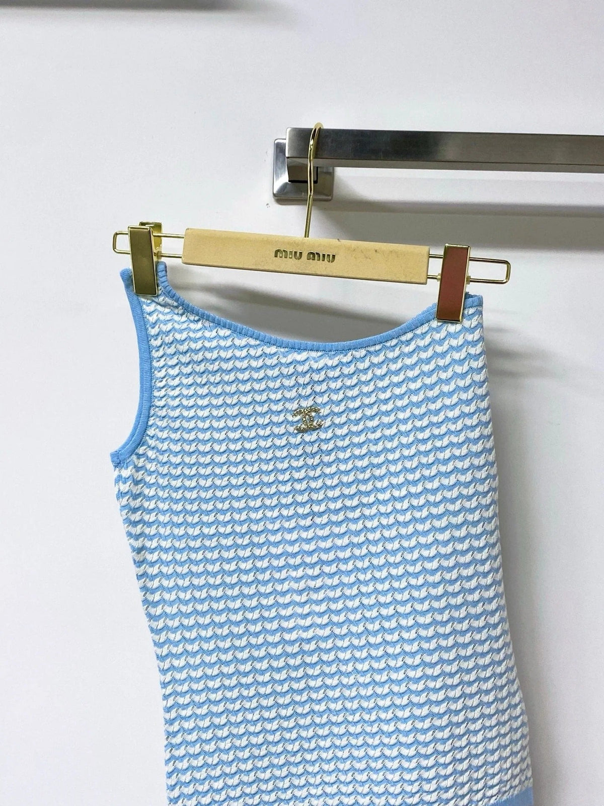 Chanel 26 Vest Blue in Wool 278139