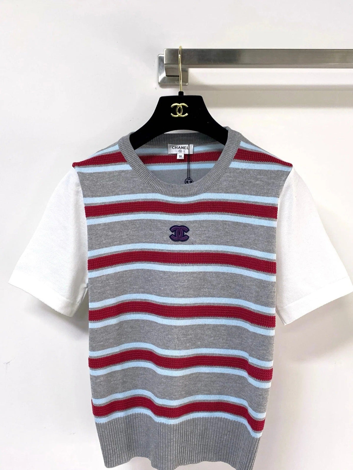 Chanel Short-Sleeve T-Shirt Gray in Acrylic 287140