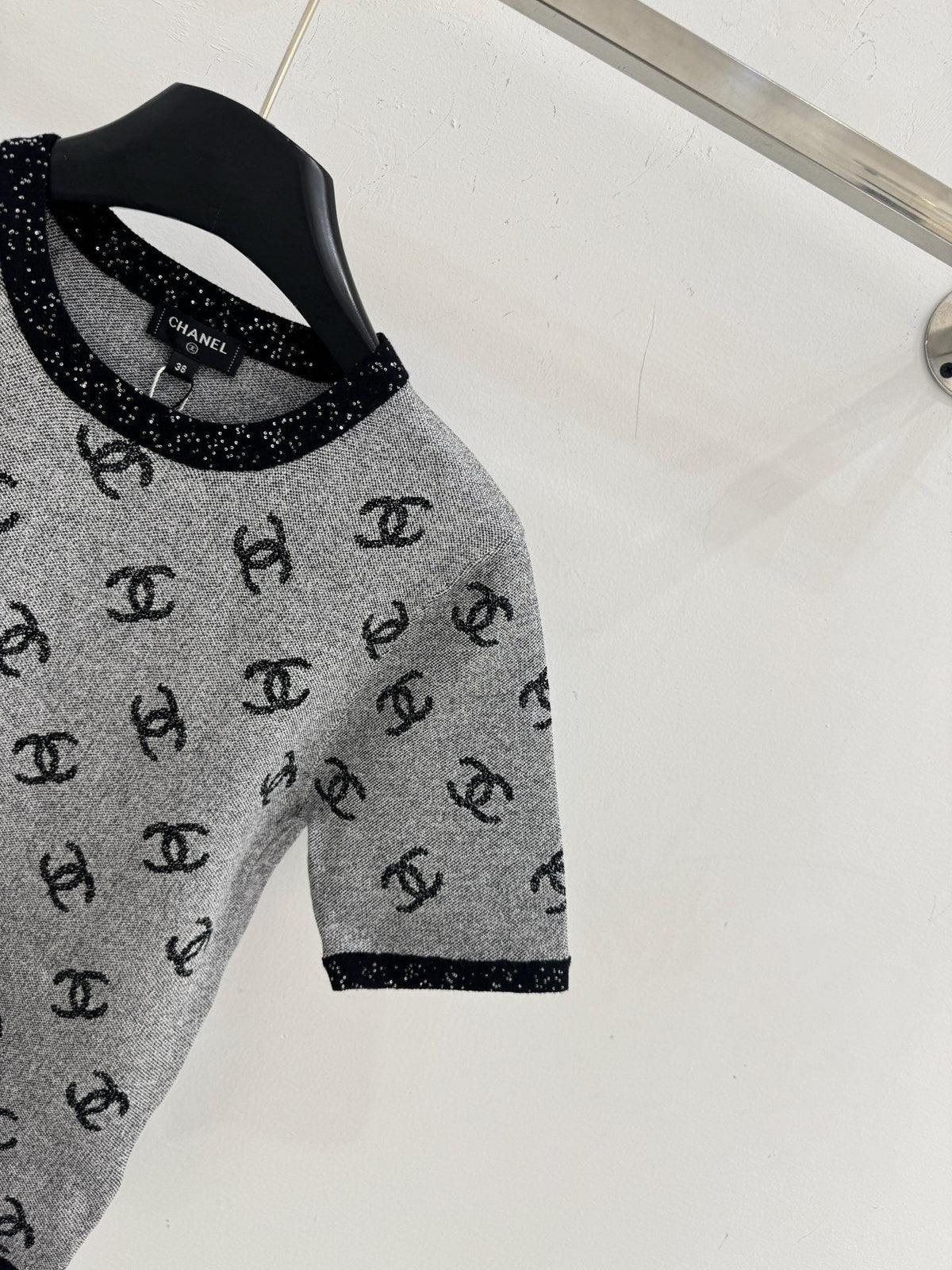 Chanel 26 Grey Knit Top Gray in Viscose 327141