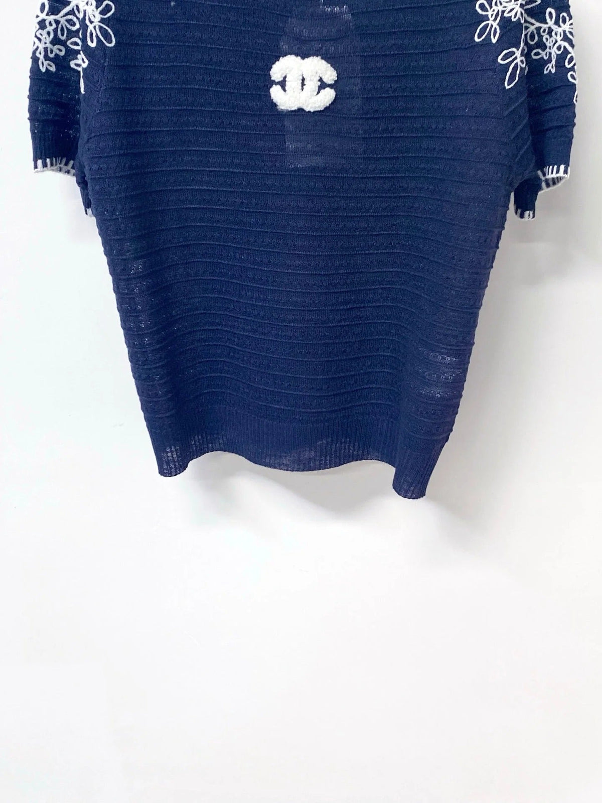 Chanel Short-Sleeve T-Shirt Navy Blue in Wool 305894