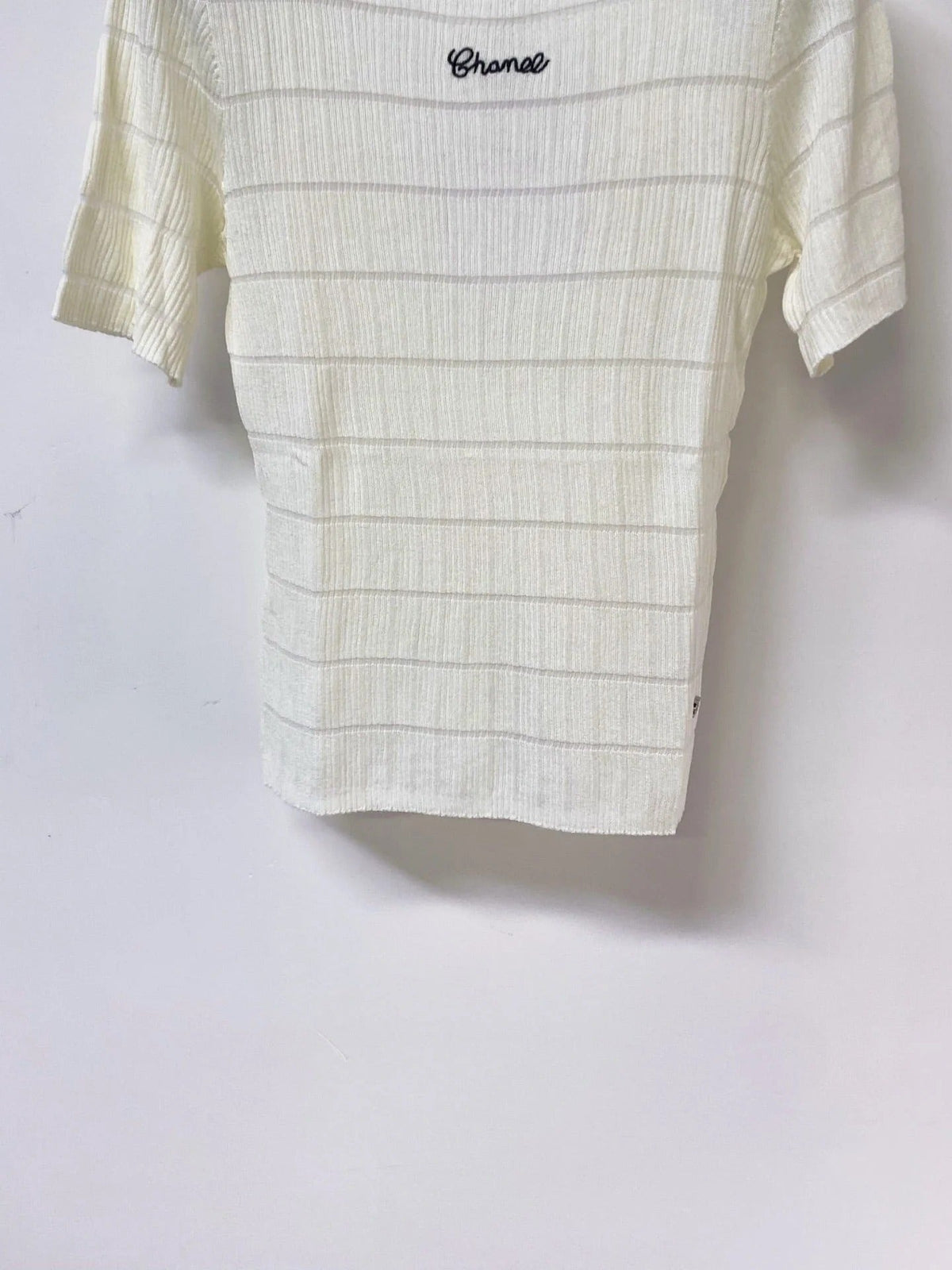Chanel Short-Sleeve T-Shirt White in Wool 305807
