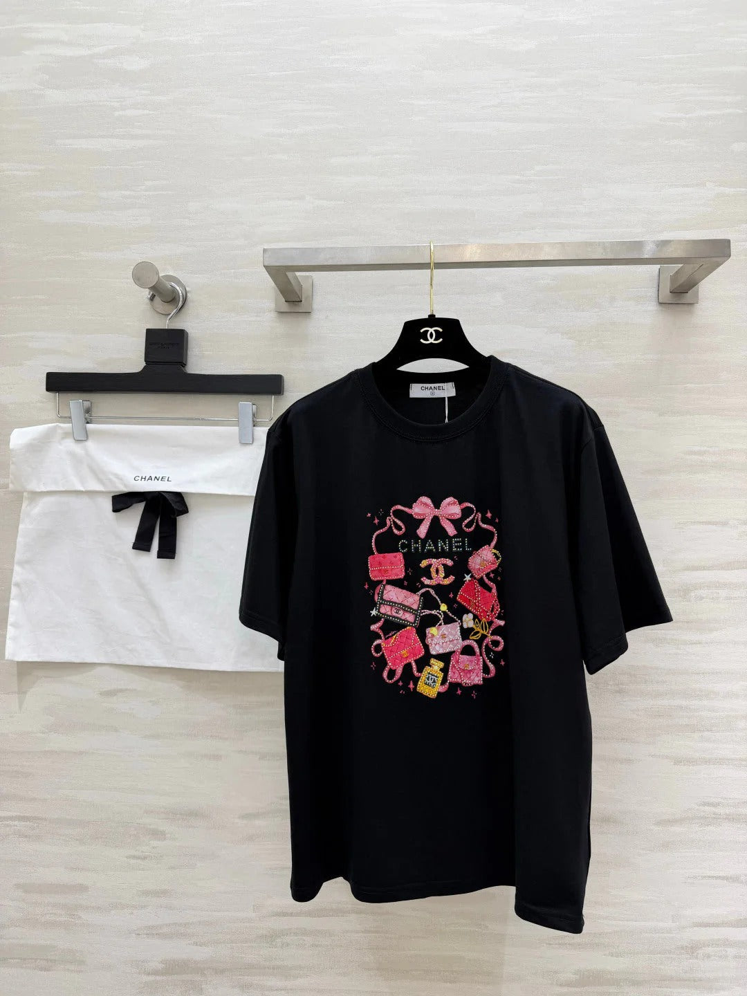 Chanel 2026 Rhinestone Print T-shirt Cotton 681371