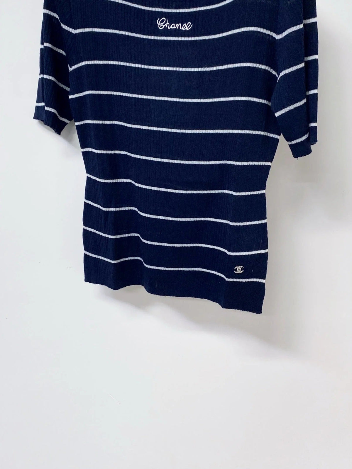 Chanel Short-Sleeve T-Shirt Navy Blue in Wool 305805