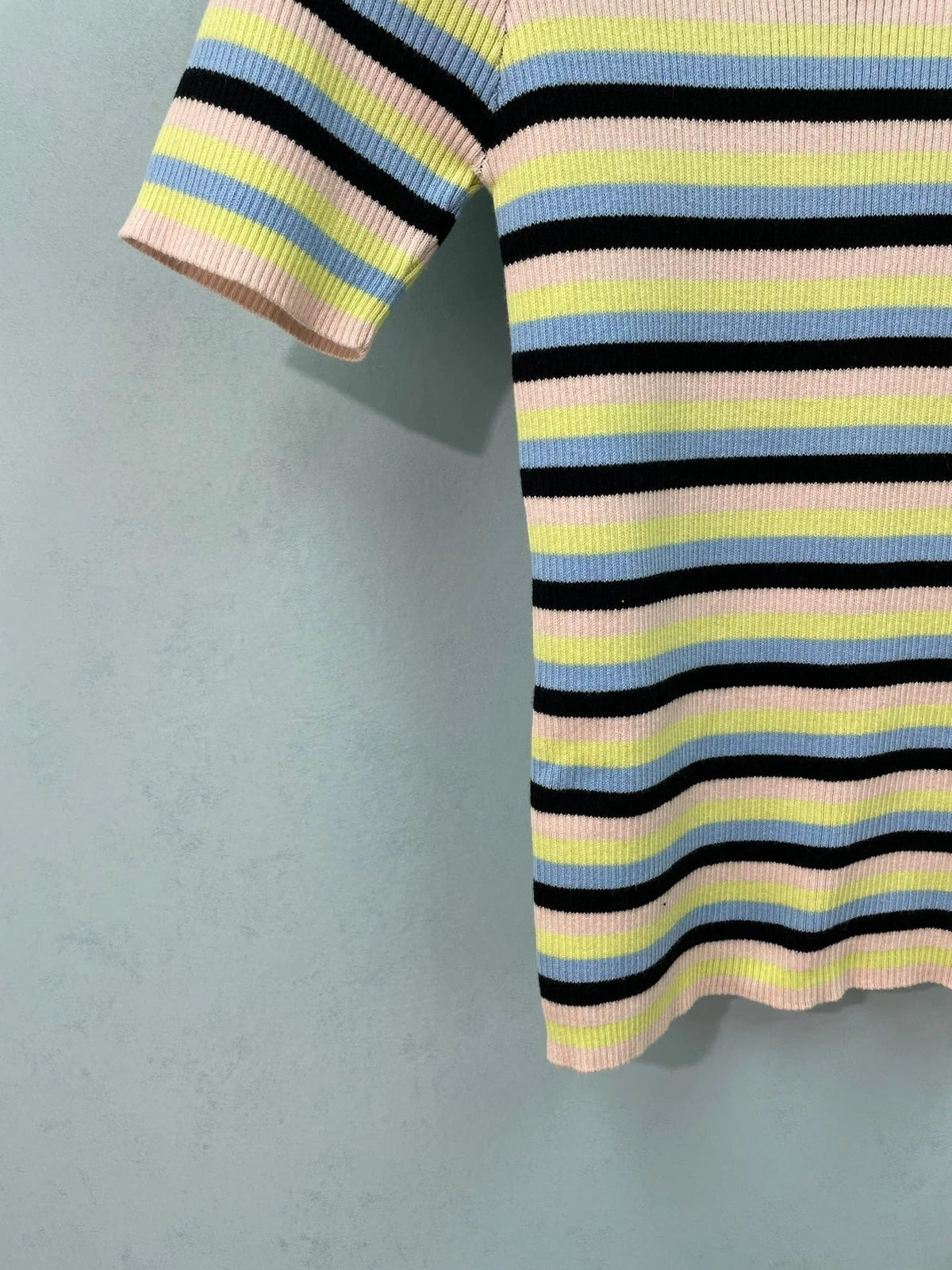 Chanel Short-sleeve Top Yellow Colorful in Cotton 273519