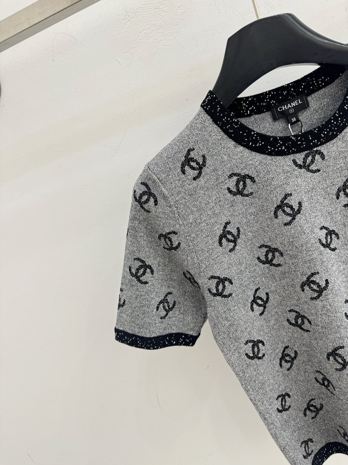 Chanel 26 Grey Knit Top Gray in Viscose 327141