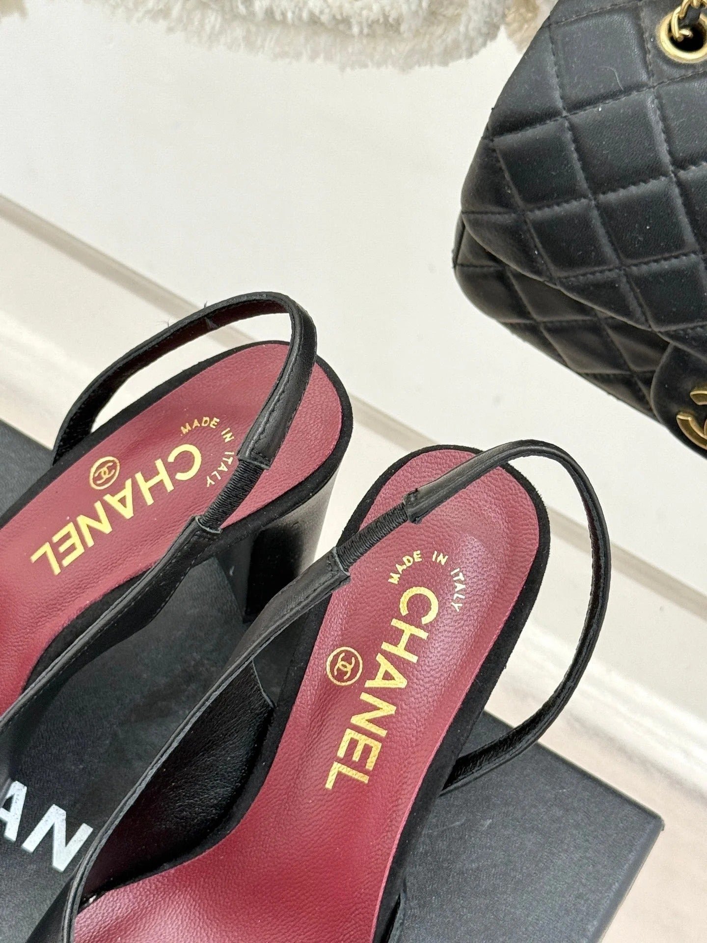 Chanel 26S Slingback 85mm Black in Cowhide Suede 706354