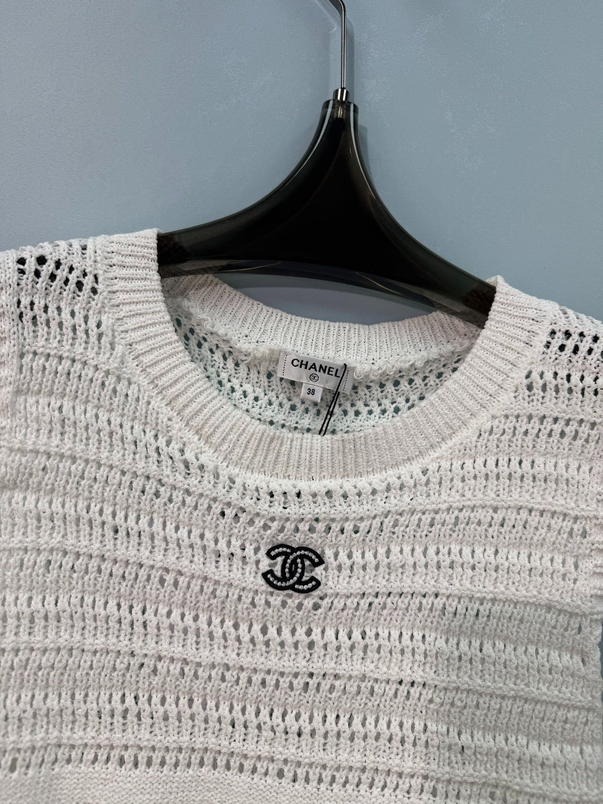 Chanel Vest White in Nitrile Cotton 282527