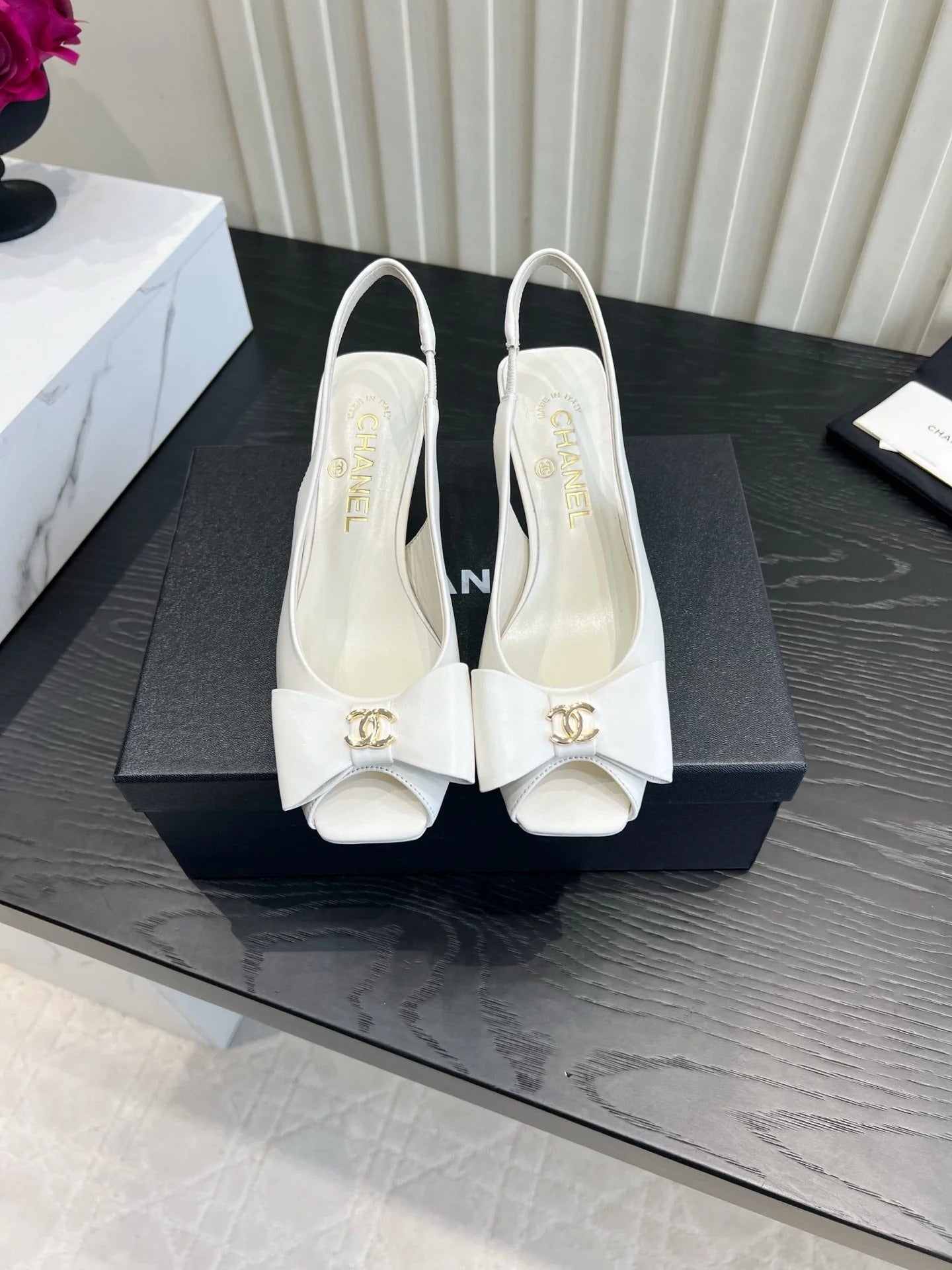 Chanel 2026 Bow-Tie Slingback 60mm Suede Sheepskin 977148