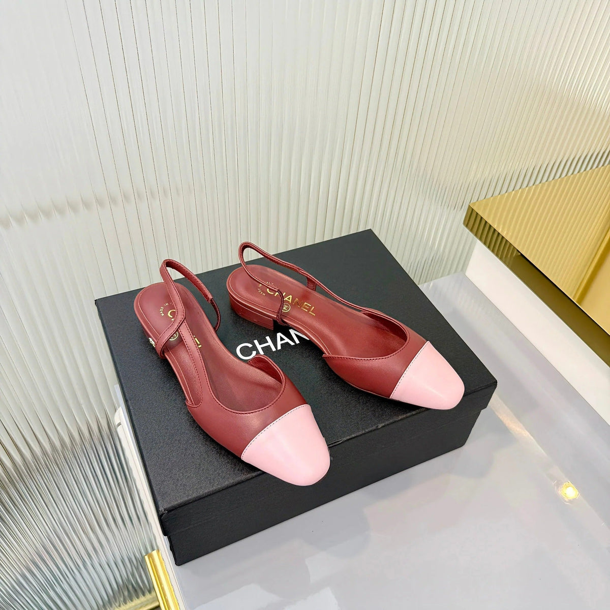 CC 26 Slingback Flat Red Pink Lambskin 714025