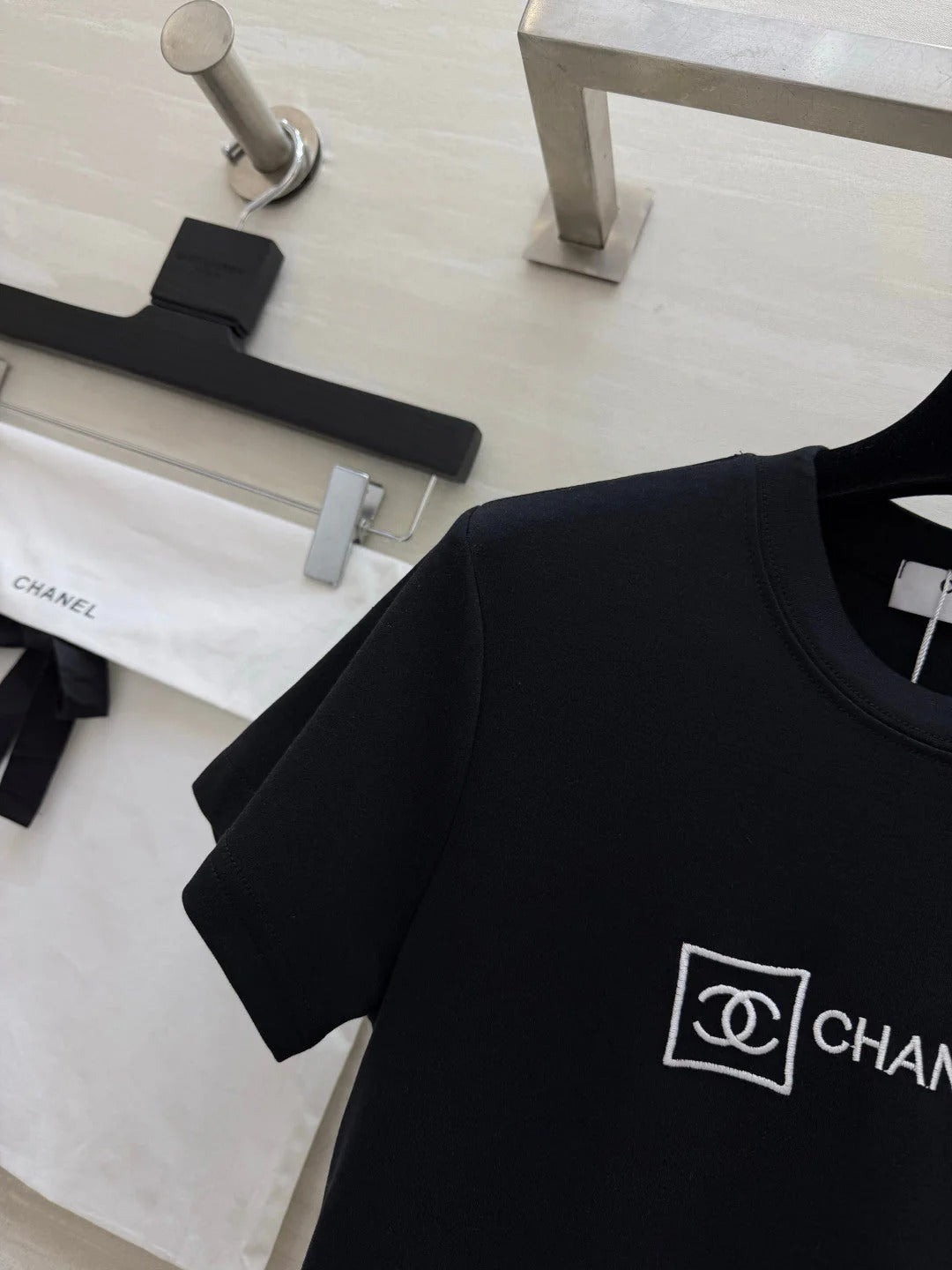 Chanel 2026 Embroidered Logo T-shirt Cotton 681375