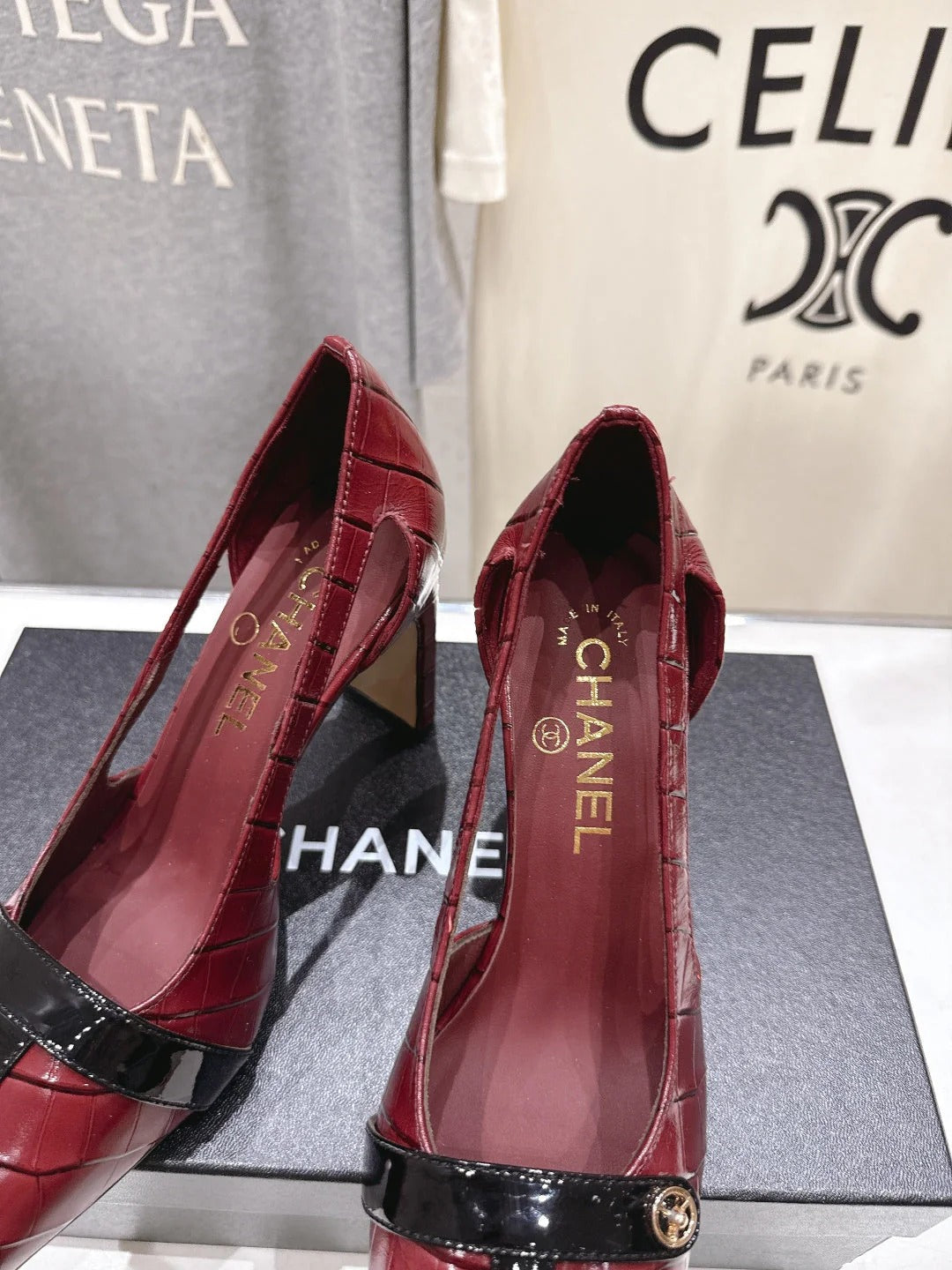 Channel 2026 Embossed Patent Calfskin 85mm Pumps 896437