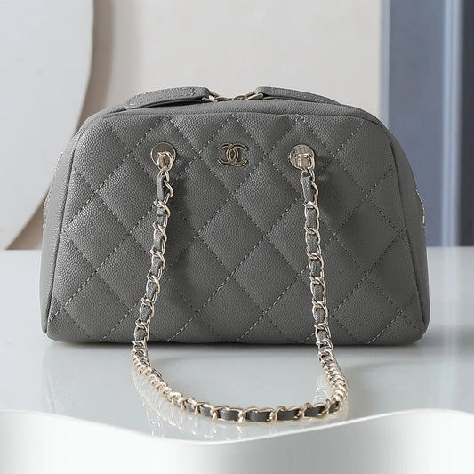 Chanel 2026 Mini Bowling Bag 19.5cm Embossed Calfskin