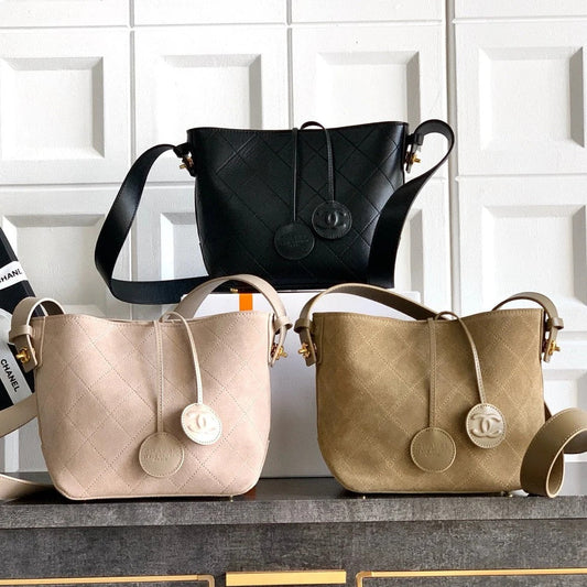 Chane 2026 Bucket Bag 20cm Suede Calfskin