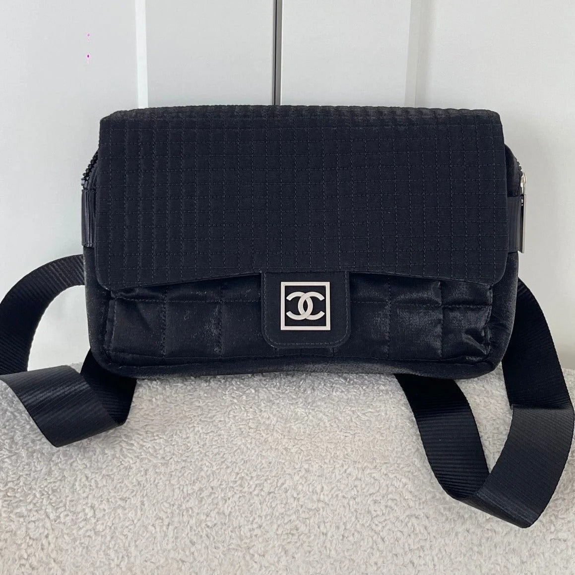 Chanel 2026 Backpack 28cm Black Fabric