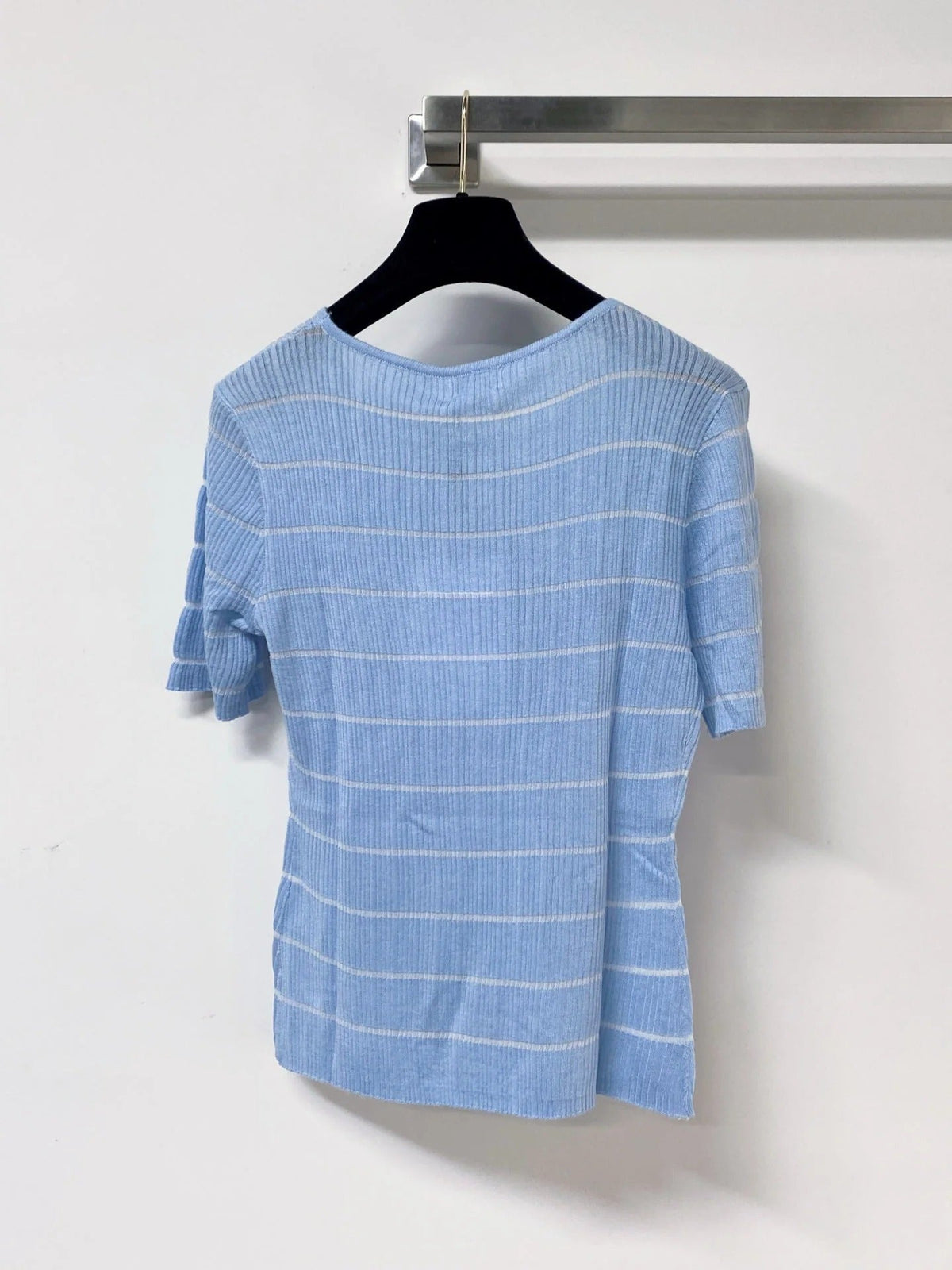 Chanel Short-Sleeve T-Shirt Blue in Wool 305806