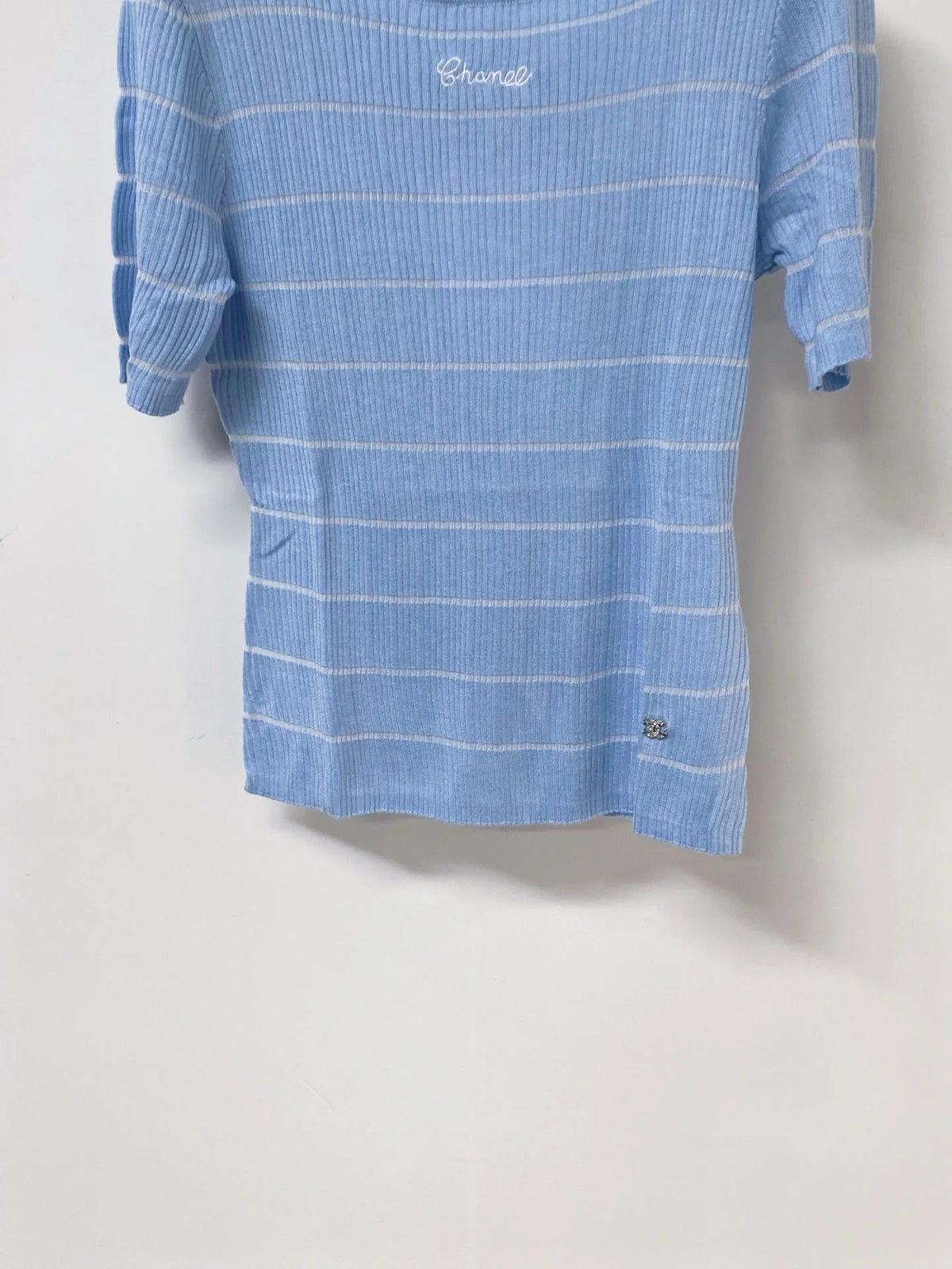 Chanel Short-Sleeve T-Shirt Blue in Wool 305806