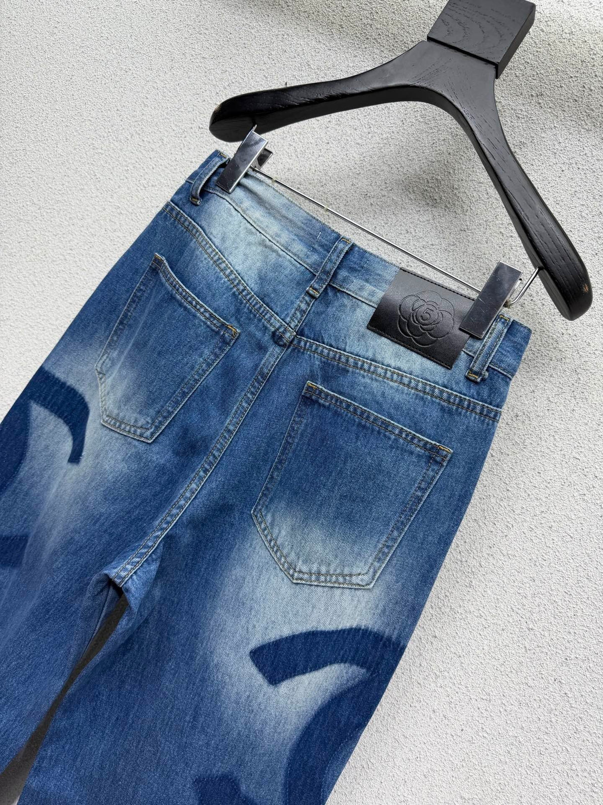 Chanel 2026 Shadow Double C Logo Straight Leg Jeans Blue Cotton 295947