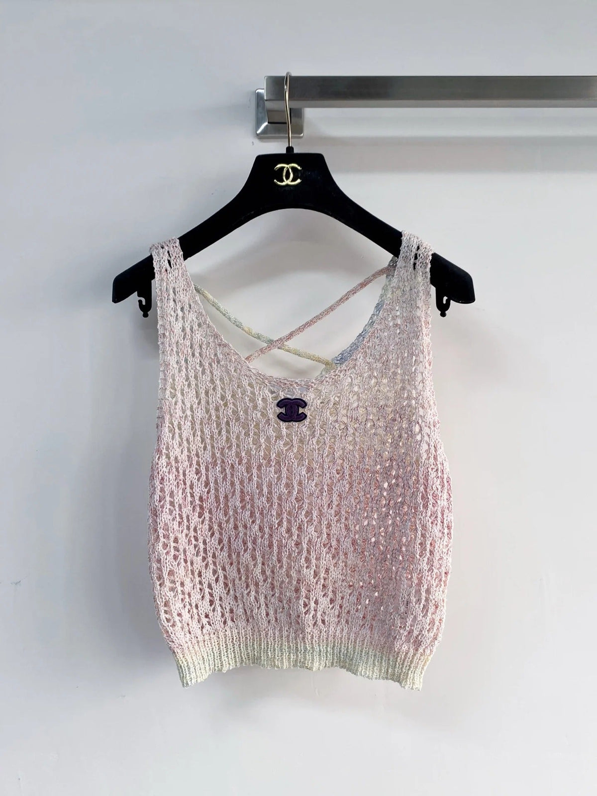 Chanel 2026 Vest Pink and Gray Wool Cashmere 166789