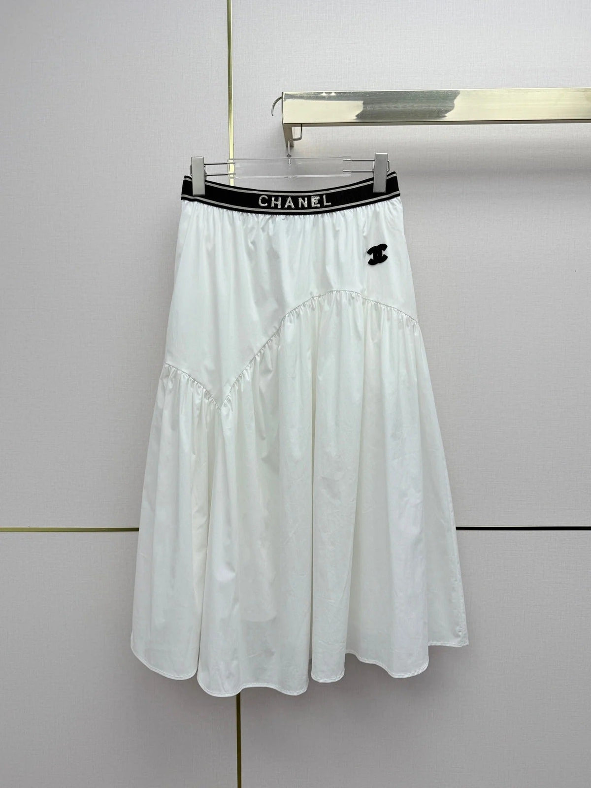 Chanel 2026 Elastic Waistband With Brand Midi Skirt Cotton 367700
