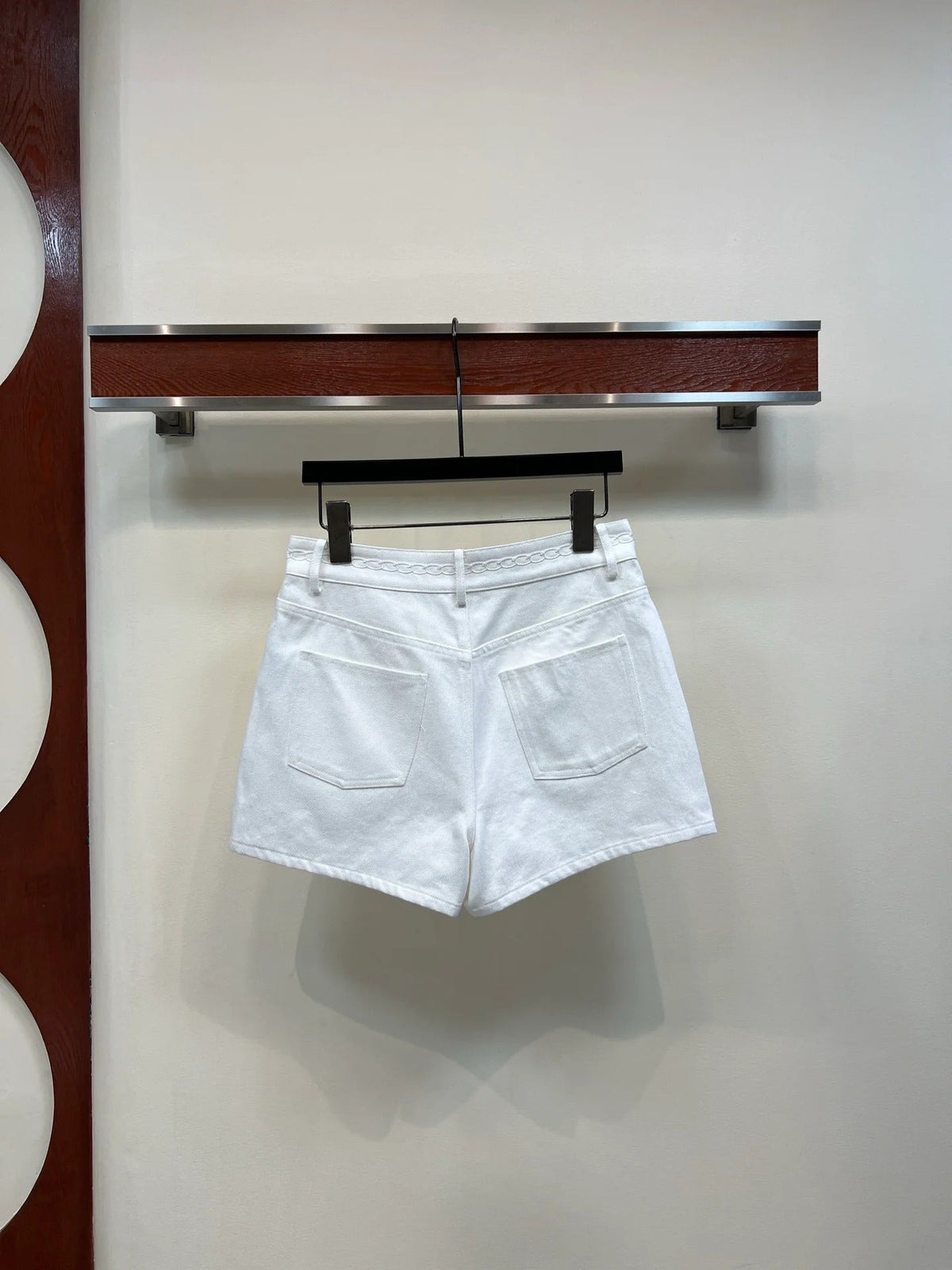 Chanel 2026 High-Waisted Denim Short White Cotton 360488