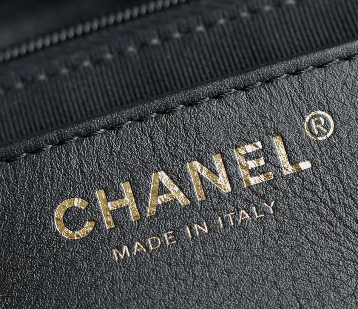 Chanel Hobo Backpack Max Large Black Calfskin