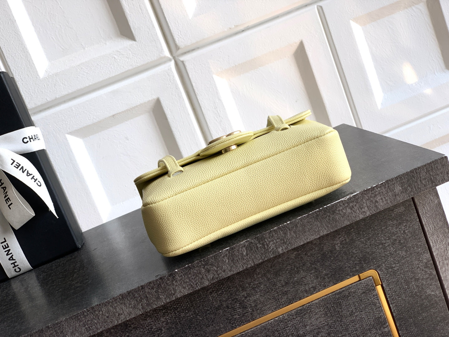 CC 26s Preppy Coco Bag 17cm Lemon Yellow Caviar Leather GHW