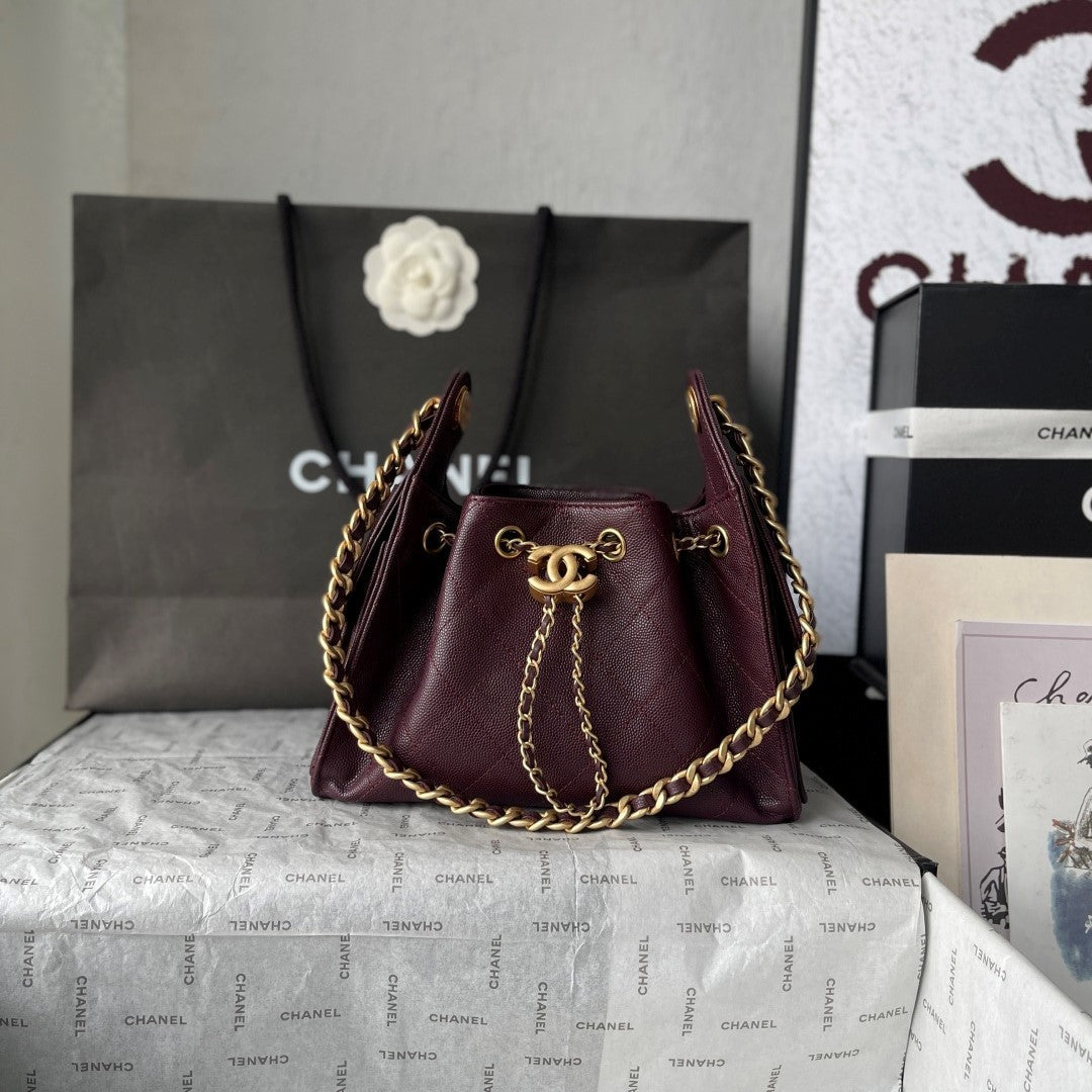 CC 26c Hobo Bag 22cm Burgundy Caviar Leather GHW