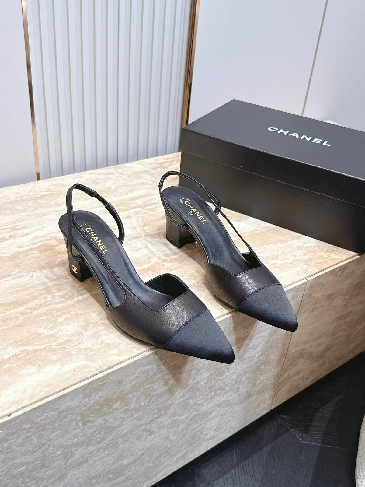 Channel 2026 Slingback 65mm Fabric Calfskin 898961