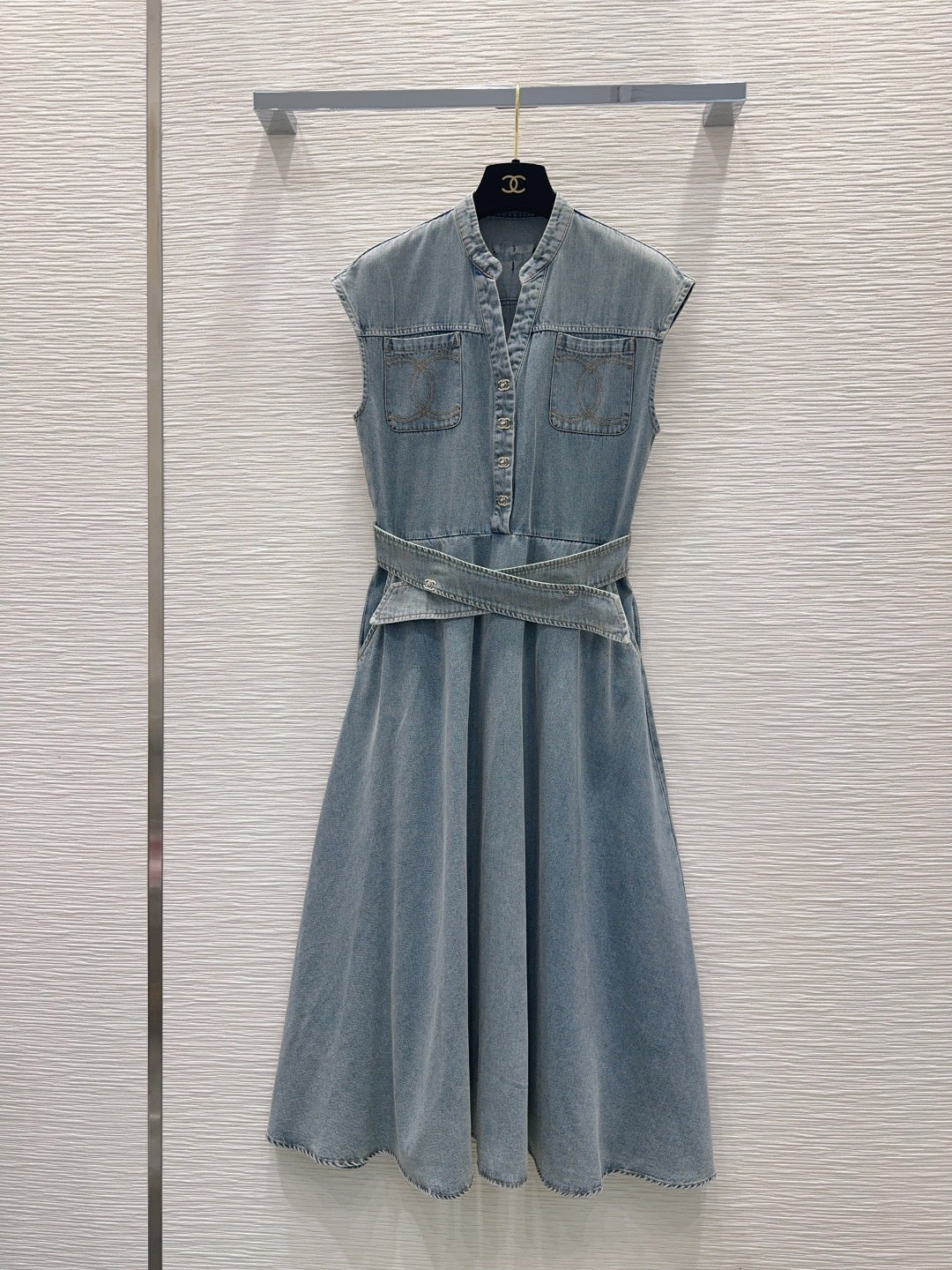 CC 26s Long Dress Light Wash Blue Denim 395034