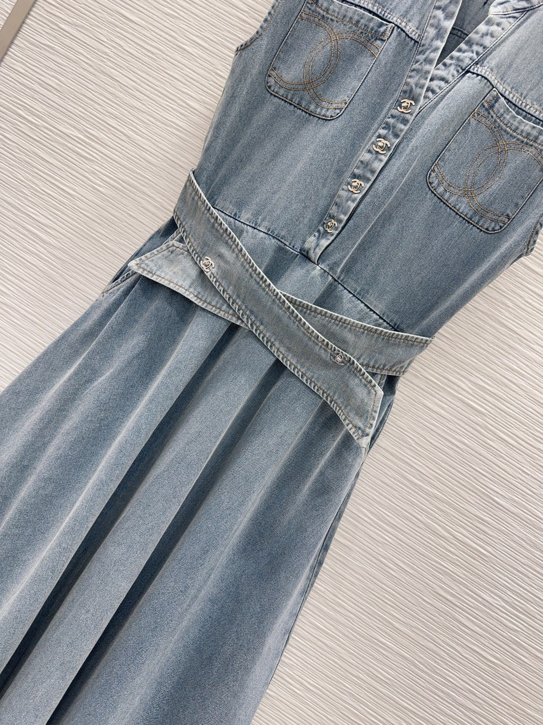 CC 26s Long Dress Light Wash Blue Denim 395034