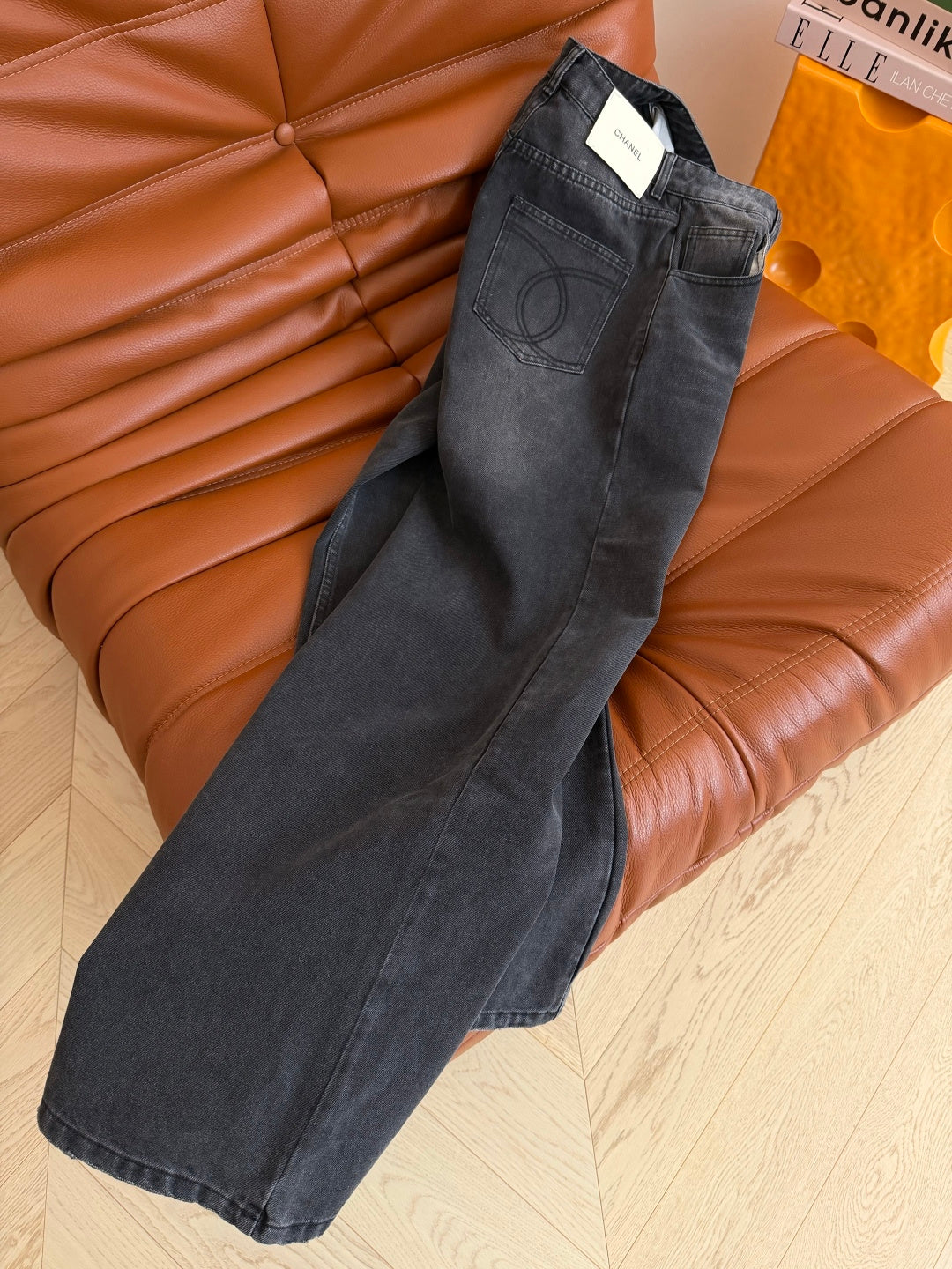 CC 26s Wide-Leg Trousers Black Denim 398130