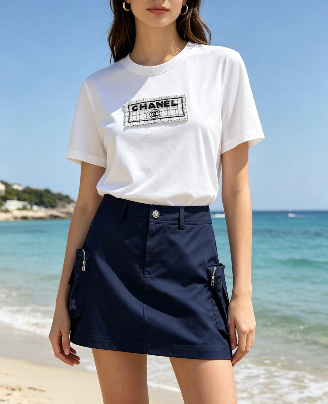 CC 26s Cargo Skirt Dark Blue Cotton 412079