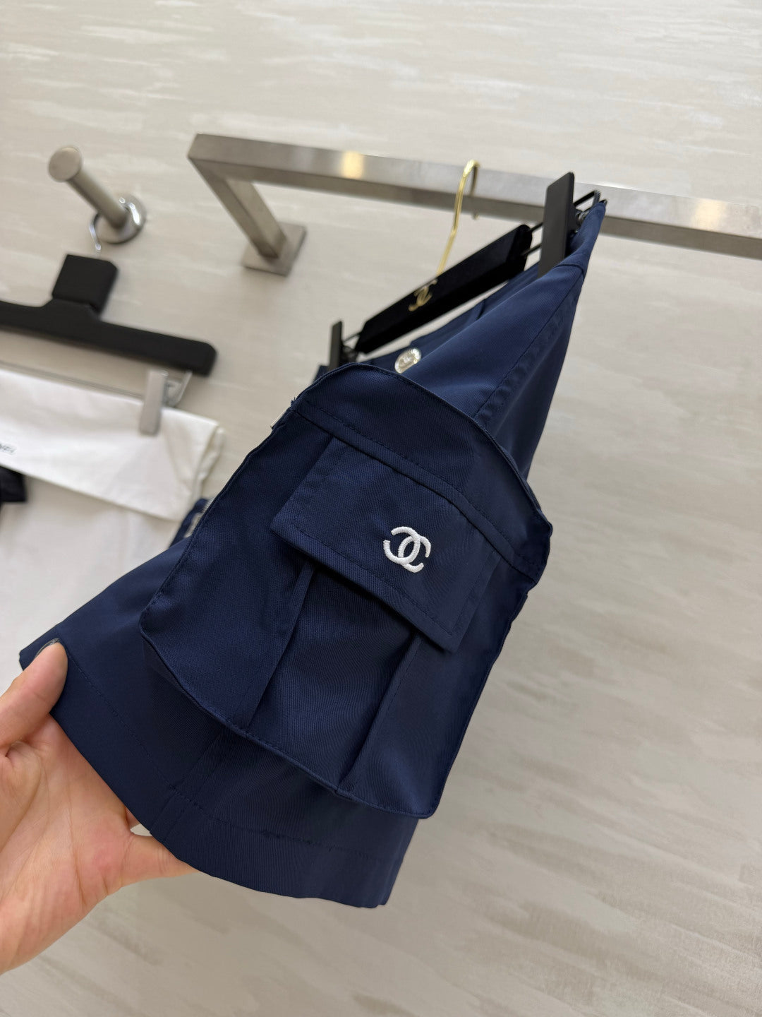 CC 26s Cargo Skirt Dark Blue Cotton 412079