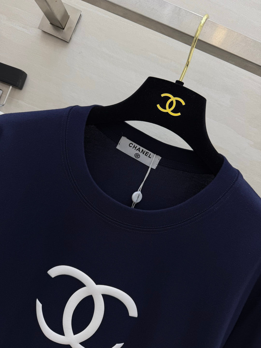 CC 26s Double C Long-Sleeve T-Shirt Navy Blue 422149